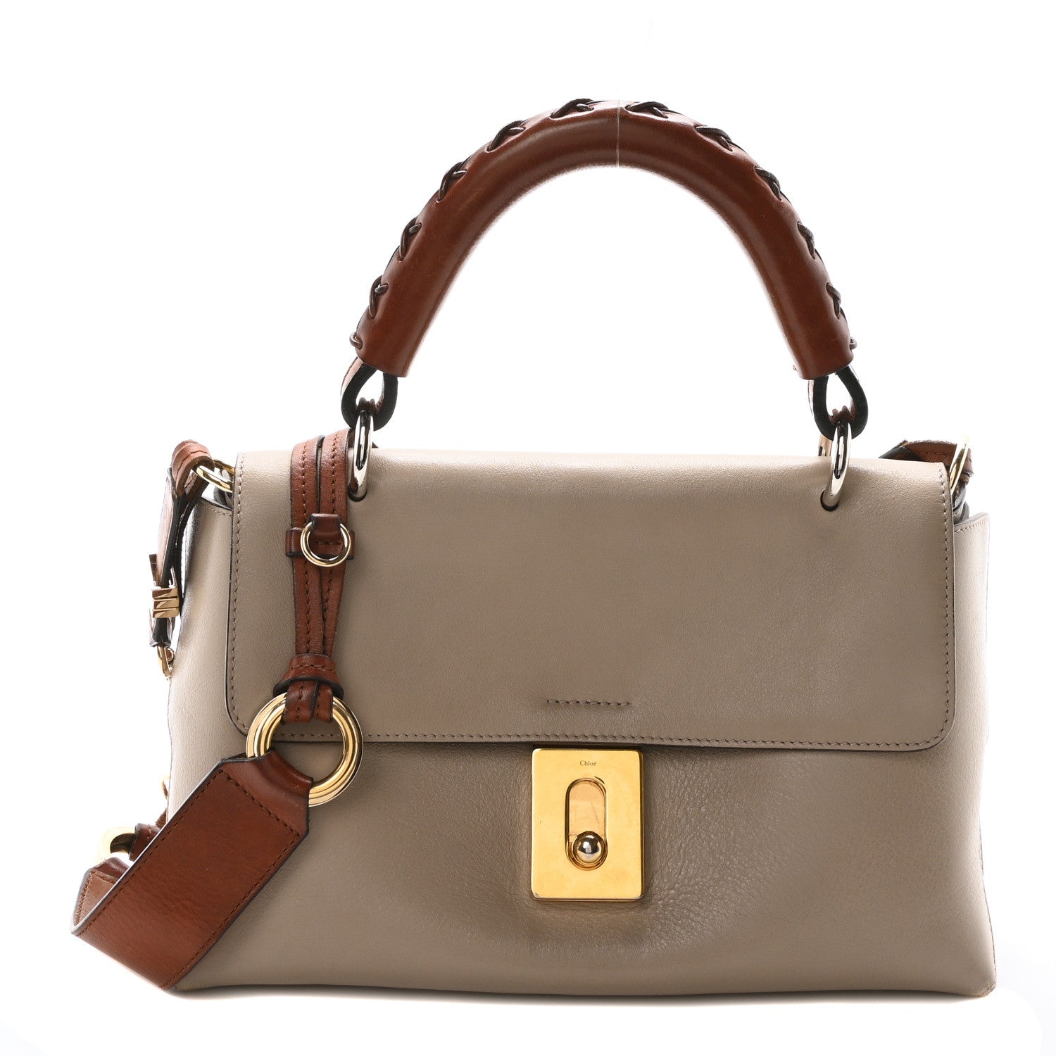 Chloe Calfskin Fedora Satchel Taupe 1 of 9