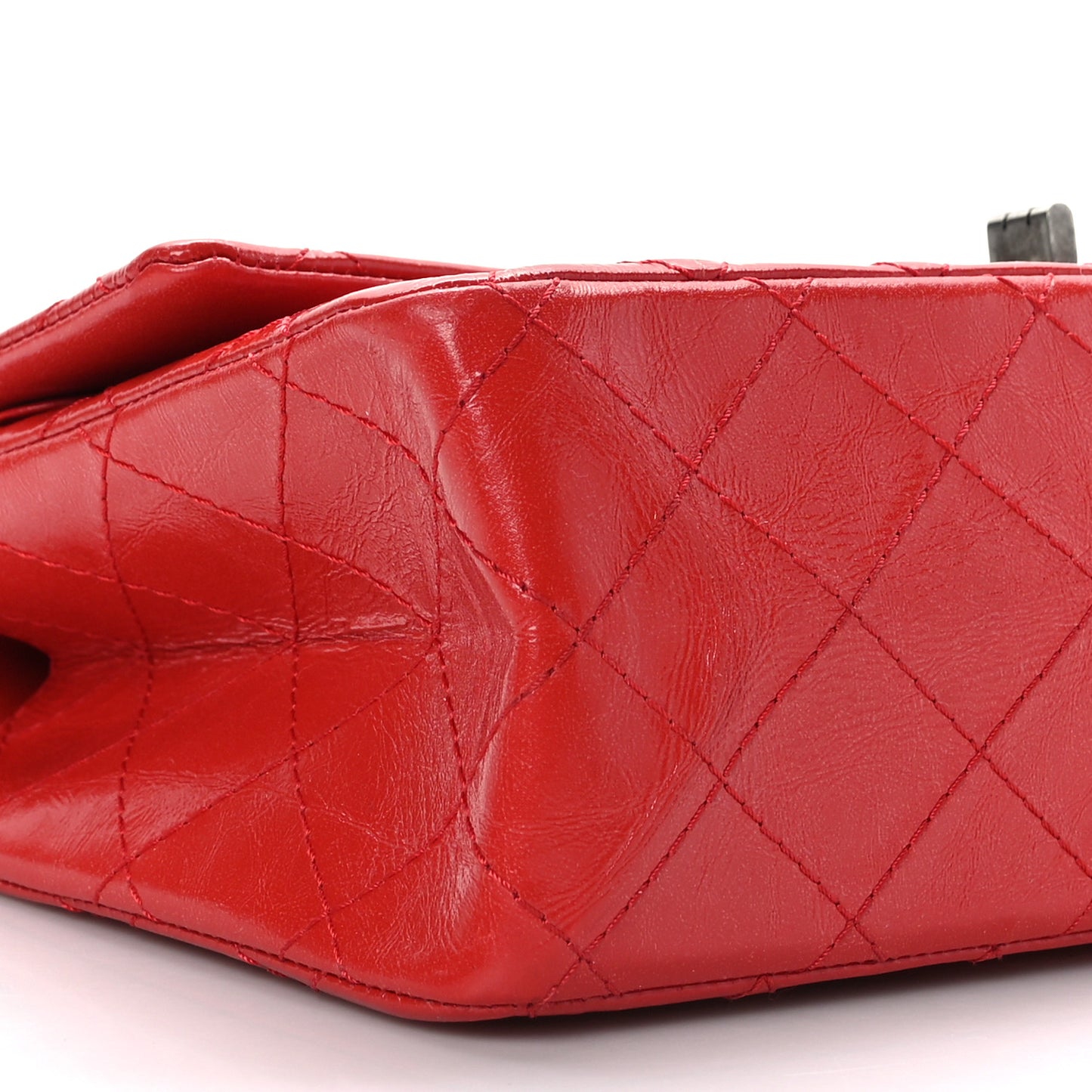 Aged Glazed Calfskin Quilted 2.55 Reissue 226 Flap Red