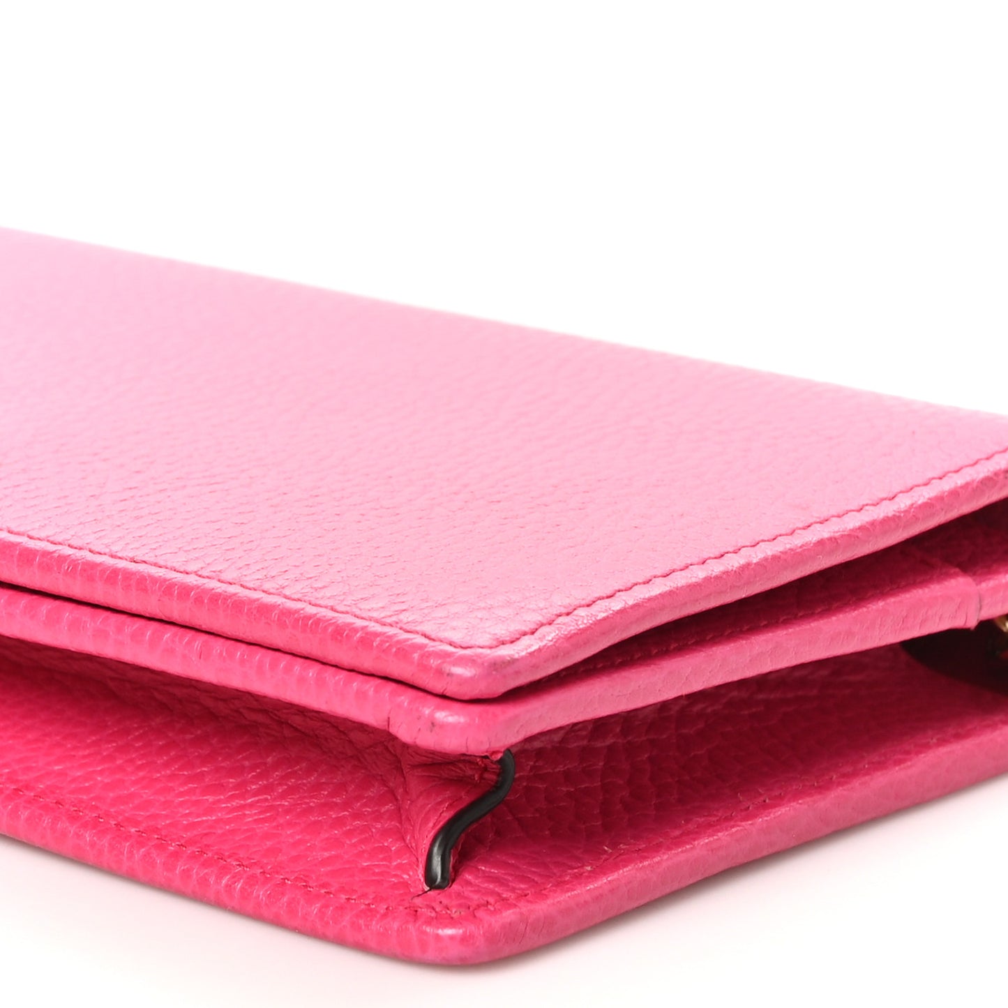 Dollar Calfskin Mini GG Marmont Chain Wallet Box Pink