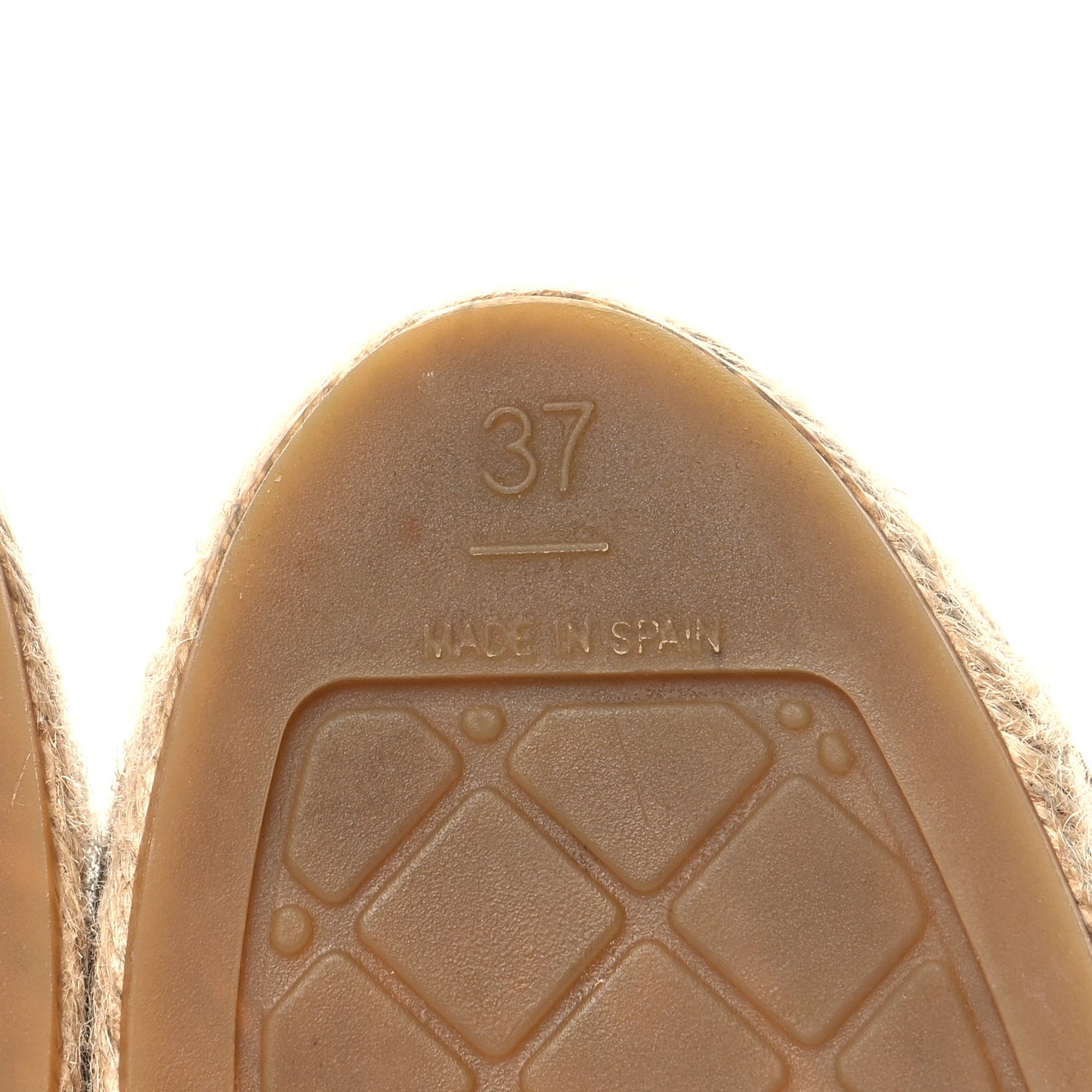 Lambskin CC Espadrilles 37 Beige Black