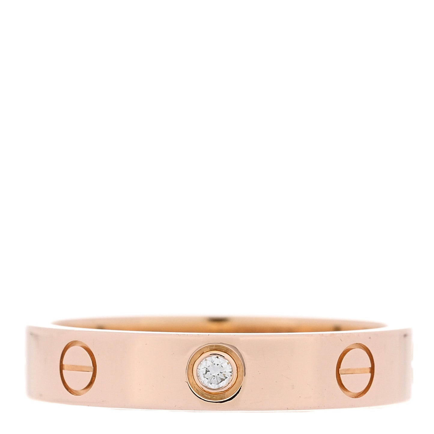 18K Pink Gold Diamond 4mm LOVE Wedding Band Ring 56 7.75