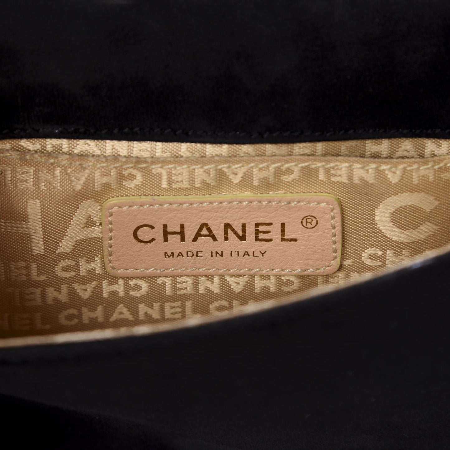 Suede Quilted Bible Book CC Clutch Black