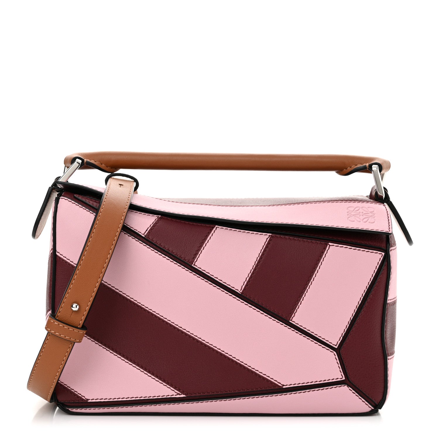 Loewe Calfskin Rugby Small Puzzle Bag Wine Pastel Pink 1 of 11