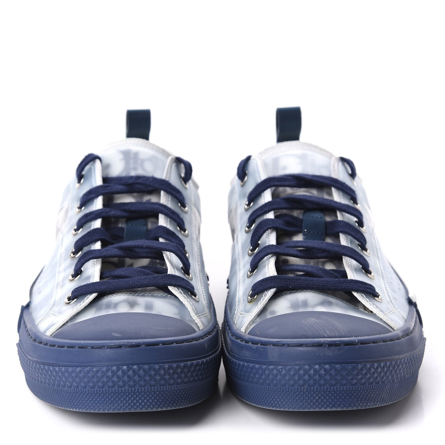 Technical Canvas Oblique Mens B23 Low Top Sneakers 42 White Blue