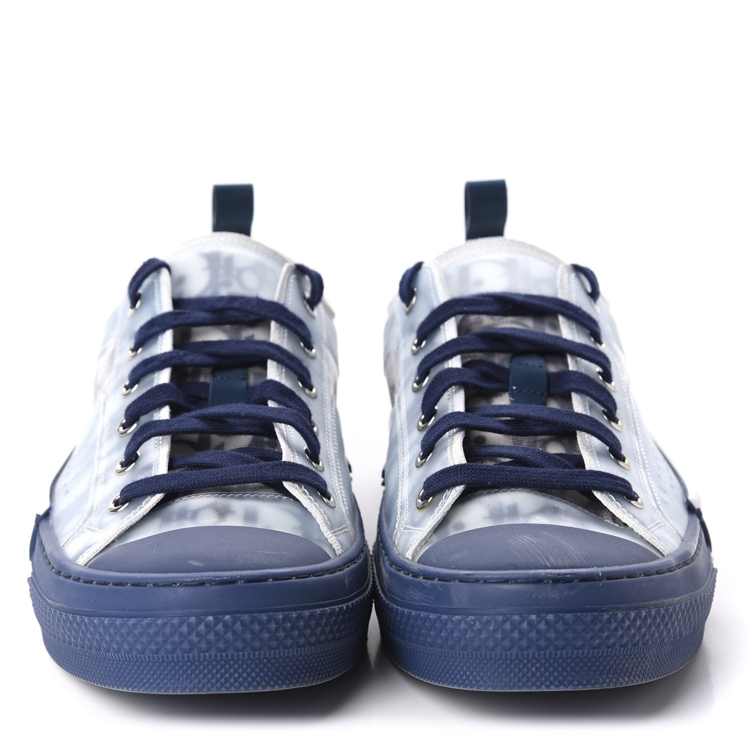 Christian Dior Technical Canvas Oblique Mens B23 Low Top Sneakers 42 White Blue 2 of 12