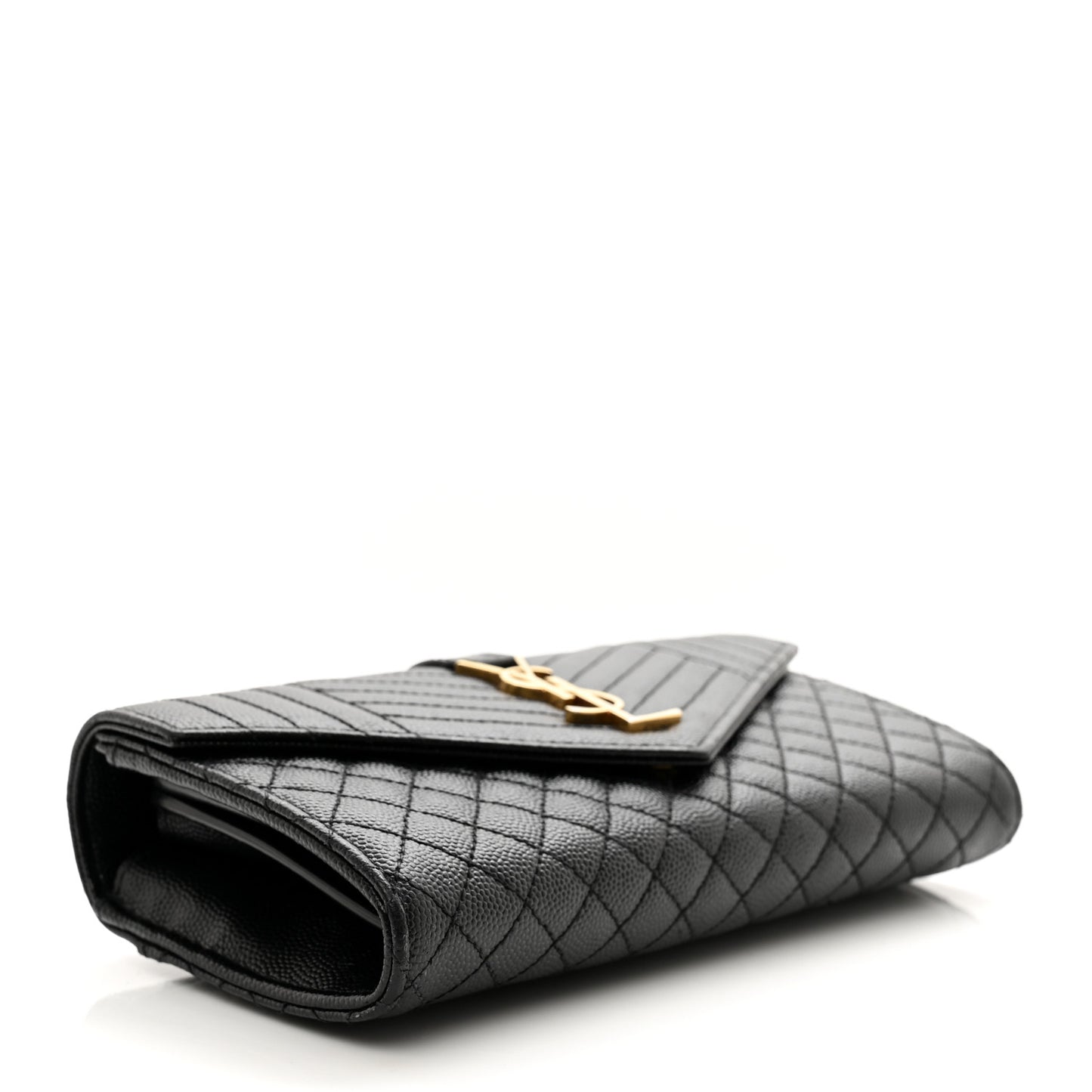 Grain De Poudre Mixed Matelasse Triquilt Large Monogram Wallet Black