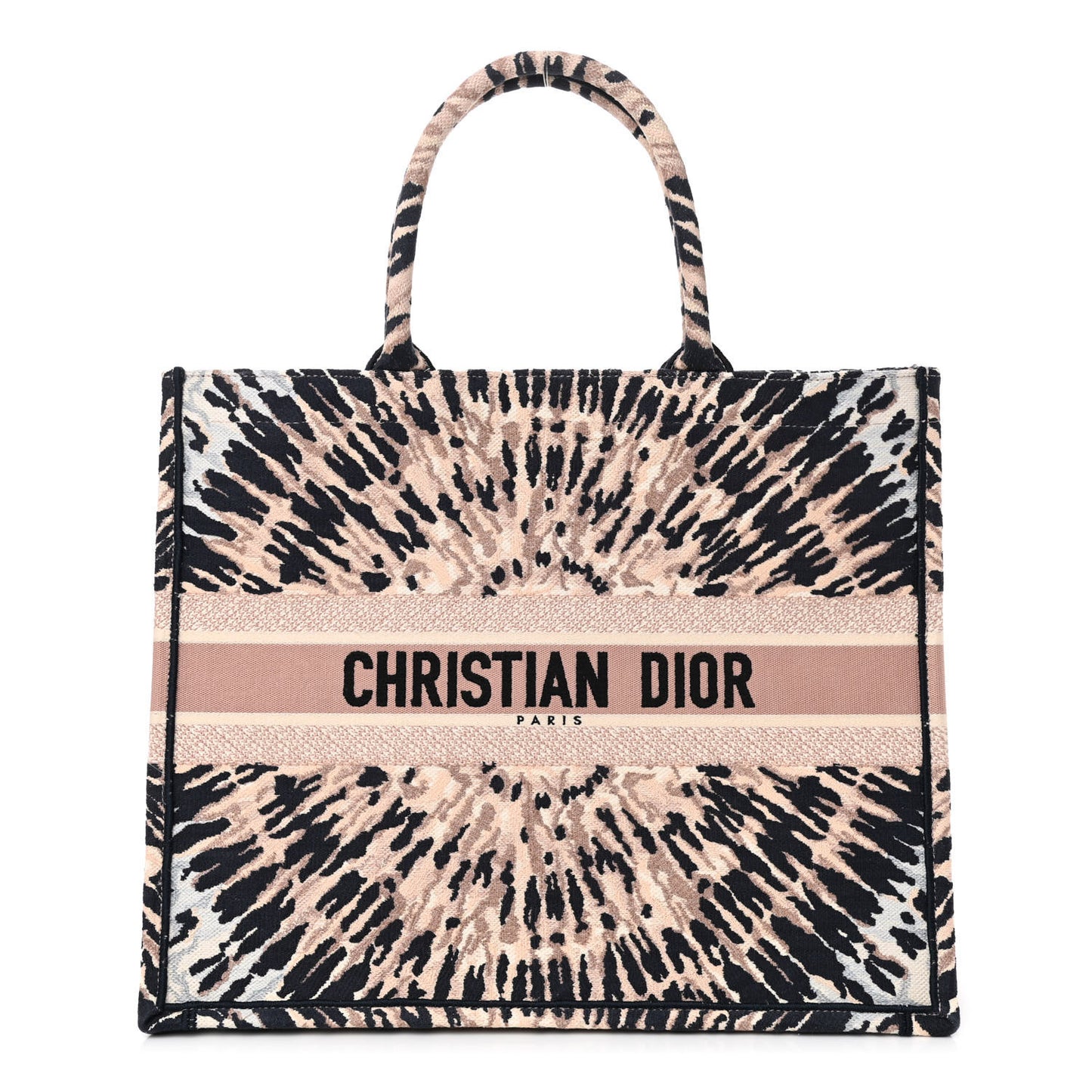 Canvas Embroidered Tie Dye Large Book Tote Multicolor