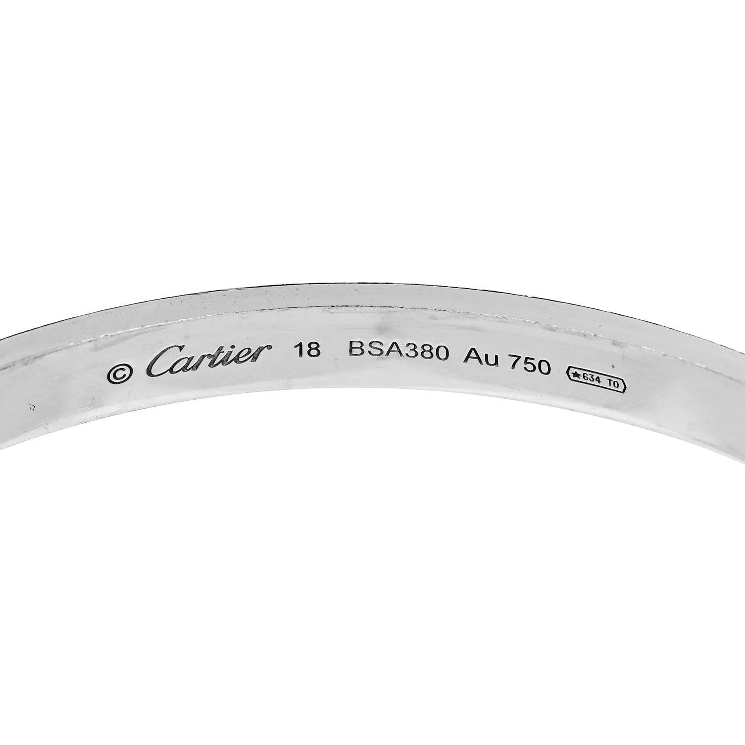 Cartier 18K White Gold LOVE Bracelet 18 5 of 6