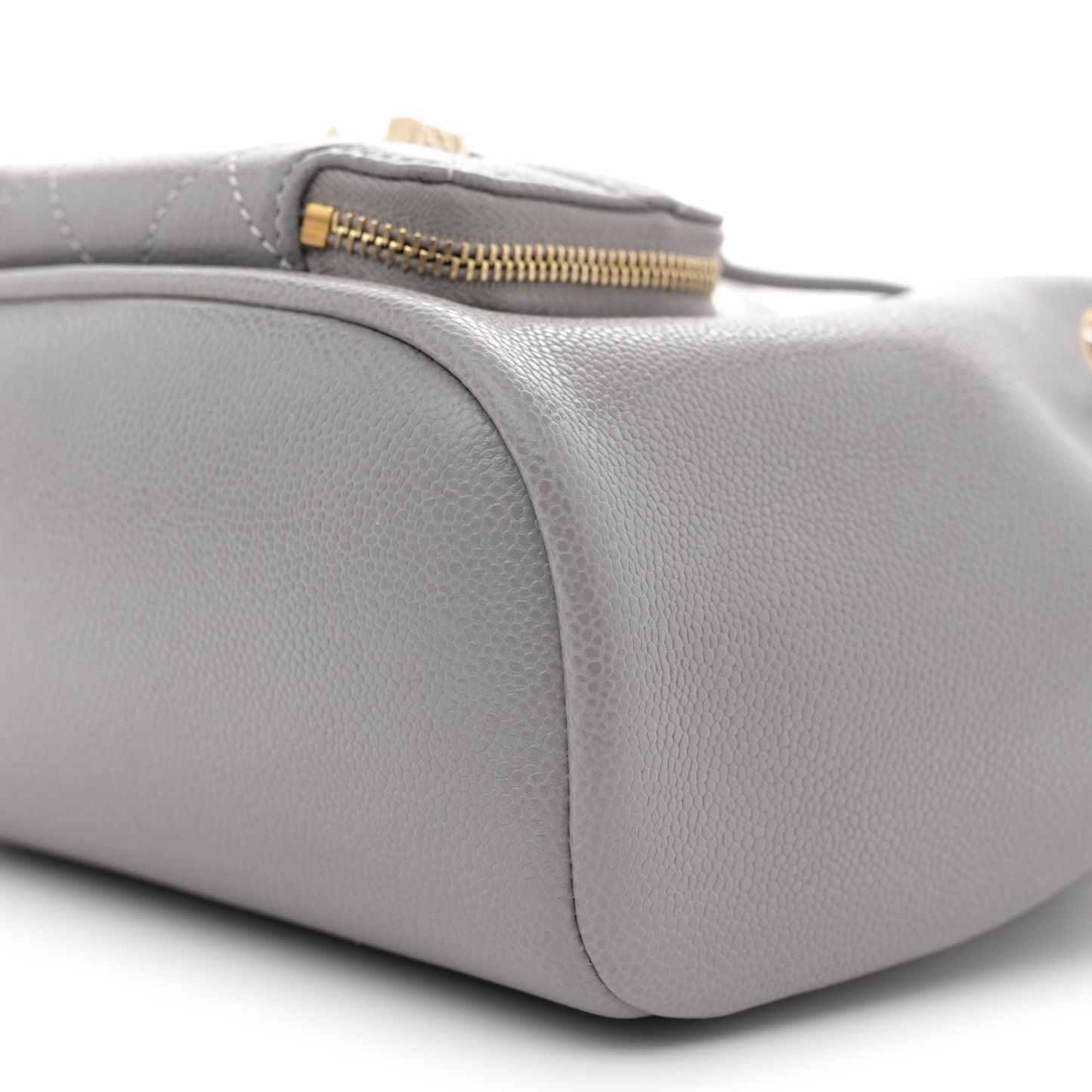 Caviar Quilted CC Pocket Bucket Bag  Grey