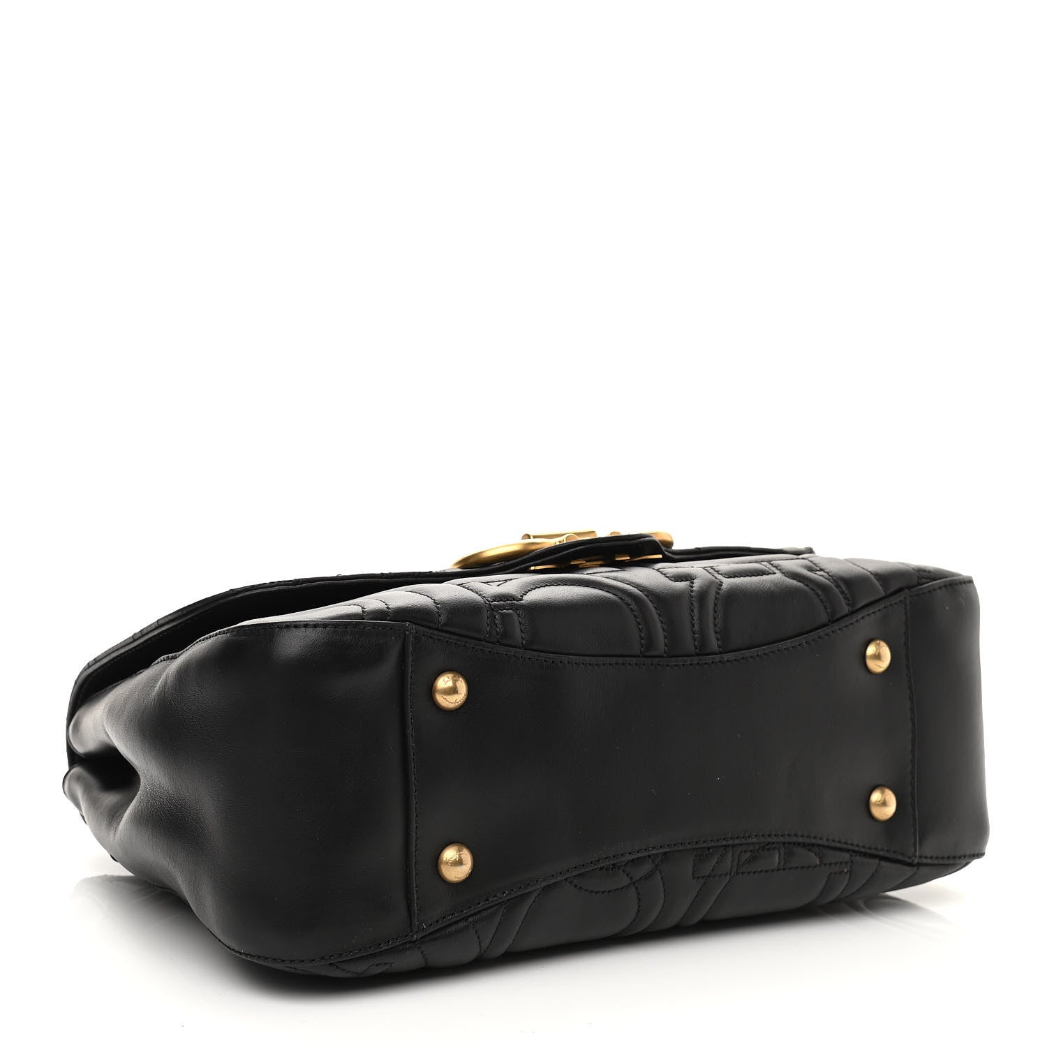 Salvatore Ferragamo Calfskin Quilted Gancini Flap Bag Black 4 of 11