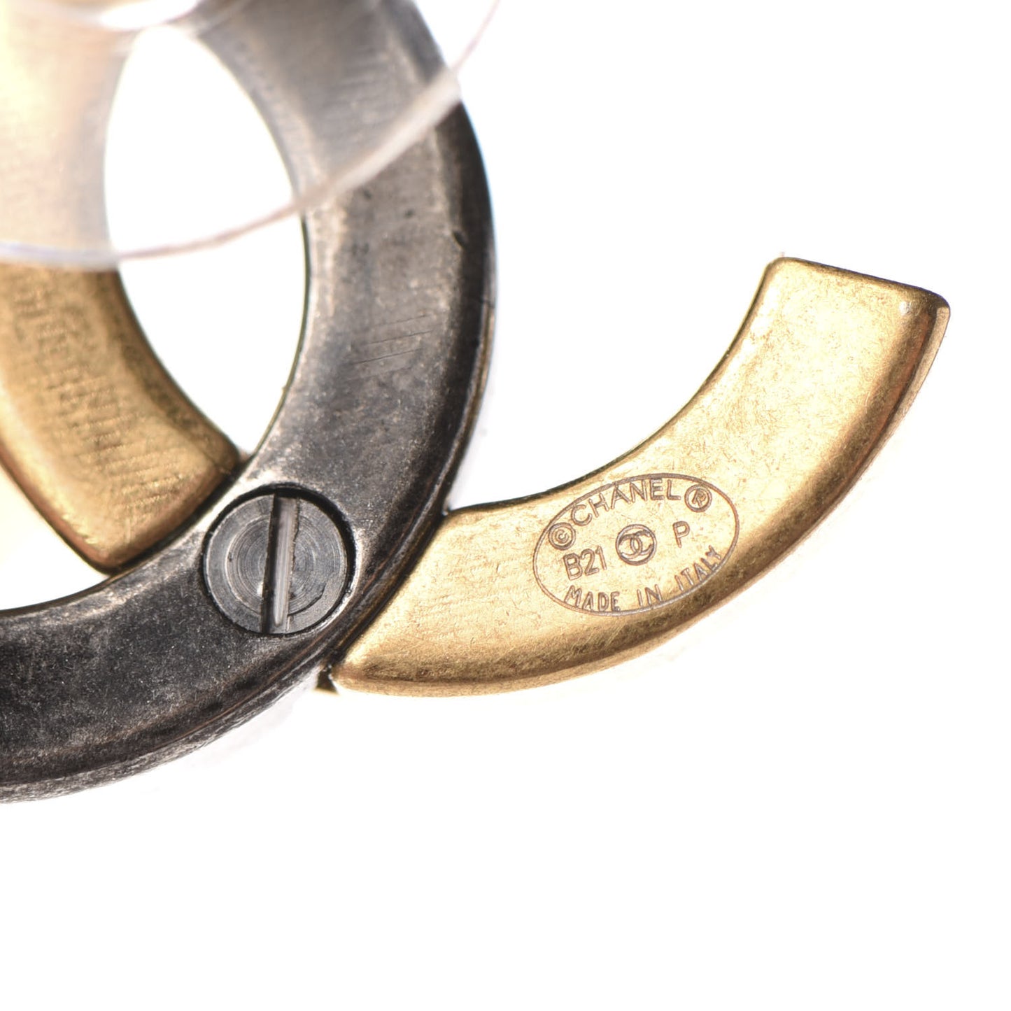 Metal CC Earrings Gold Ruthenium