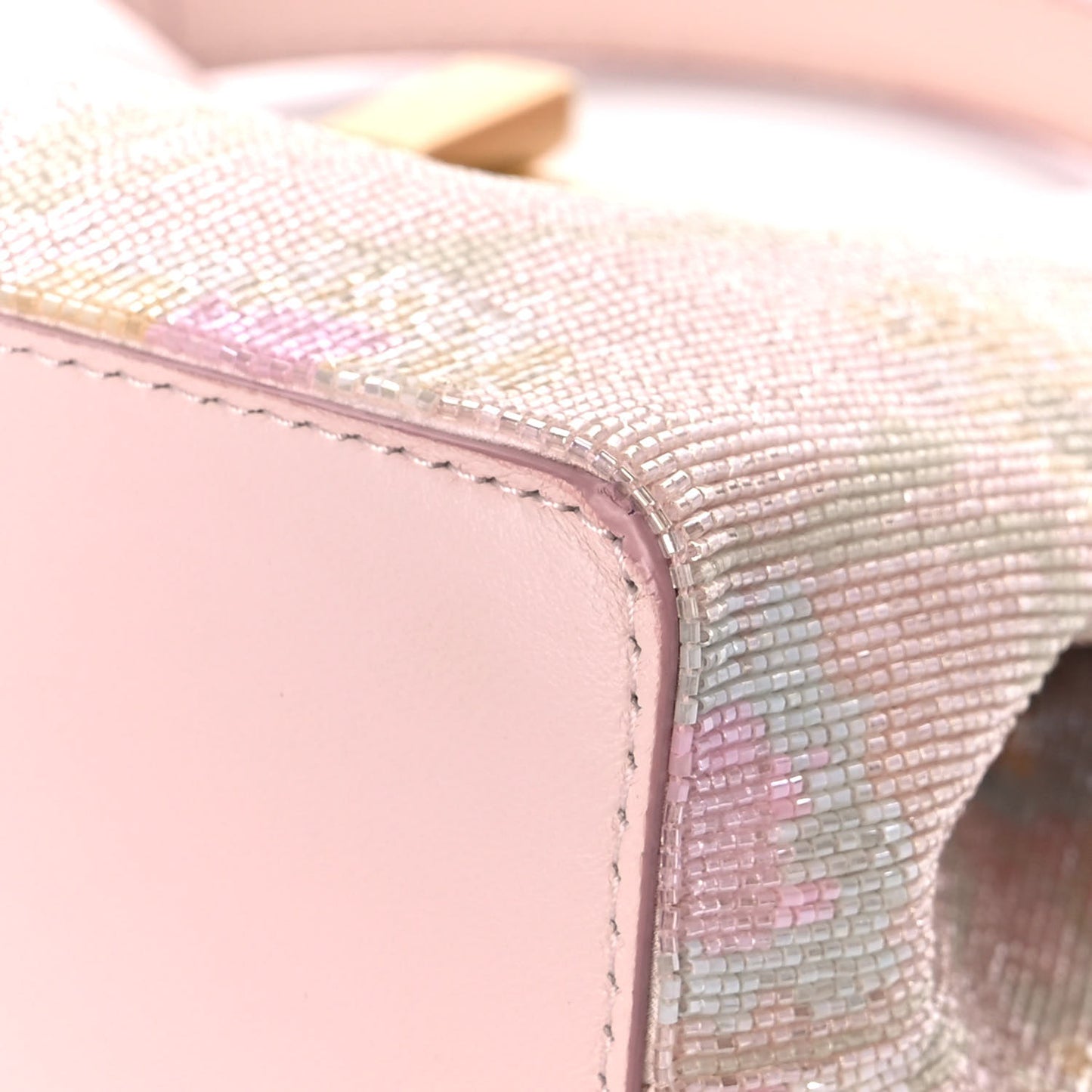 Glass Bead Embroidered XS Peekaboo Iconic Satchel Rosa Multicolor