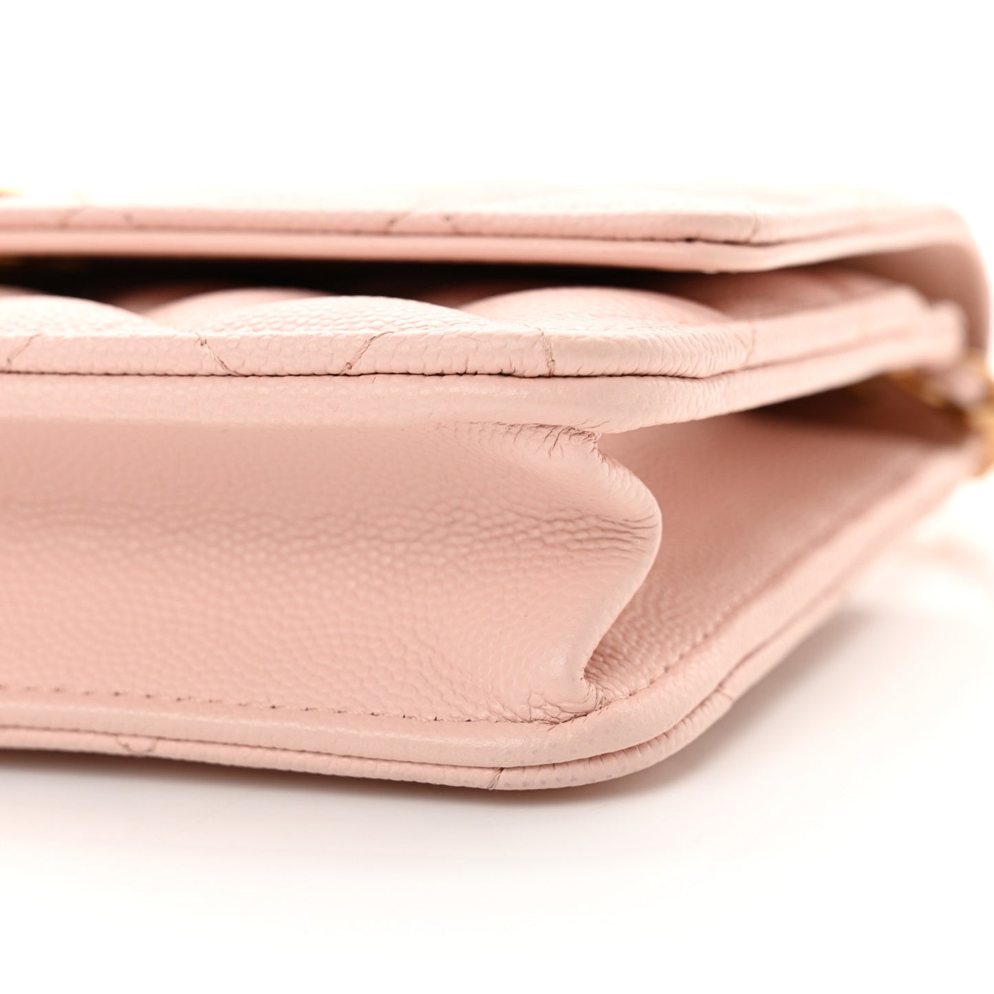 Caviar Quilted Camellia Wallet On Chain WOC Light Pink