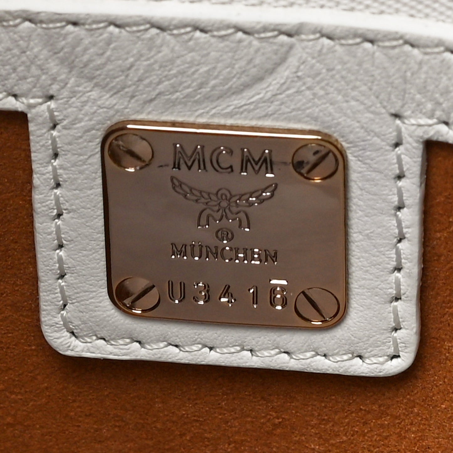 Calfskin Visetos Small Patricia Crossbody Bag Cognac Black
