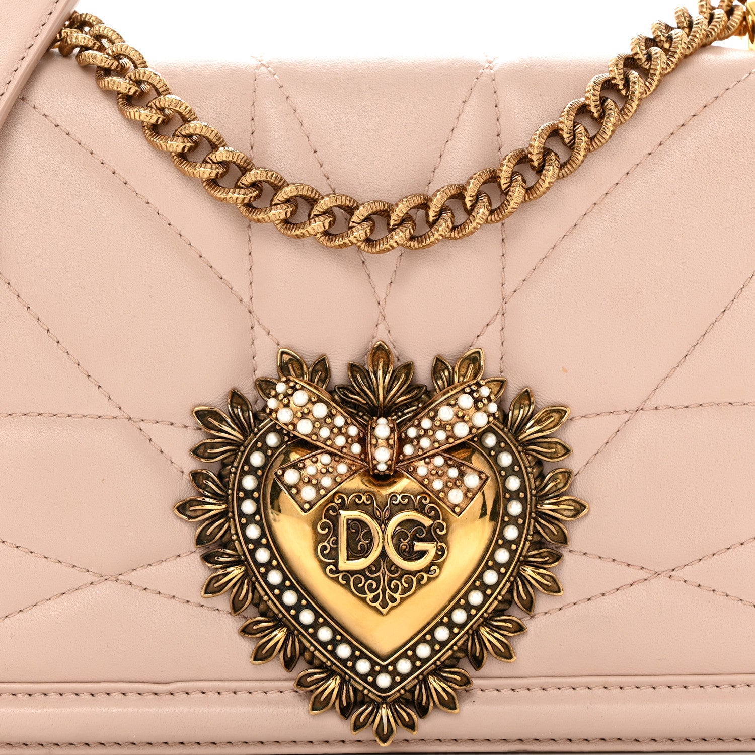Dolce & Gabbana Calfskin Medium Devotion Crossbody Bag Cipria 7 of 9
