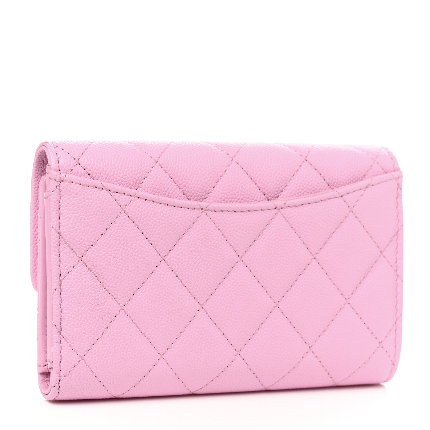 Caviar Quilted Medium Flap Wallet Lilac