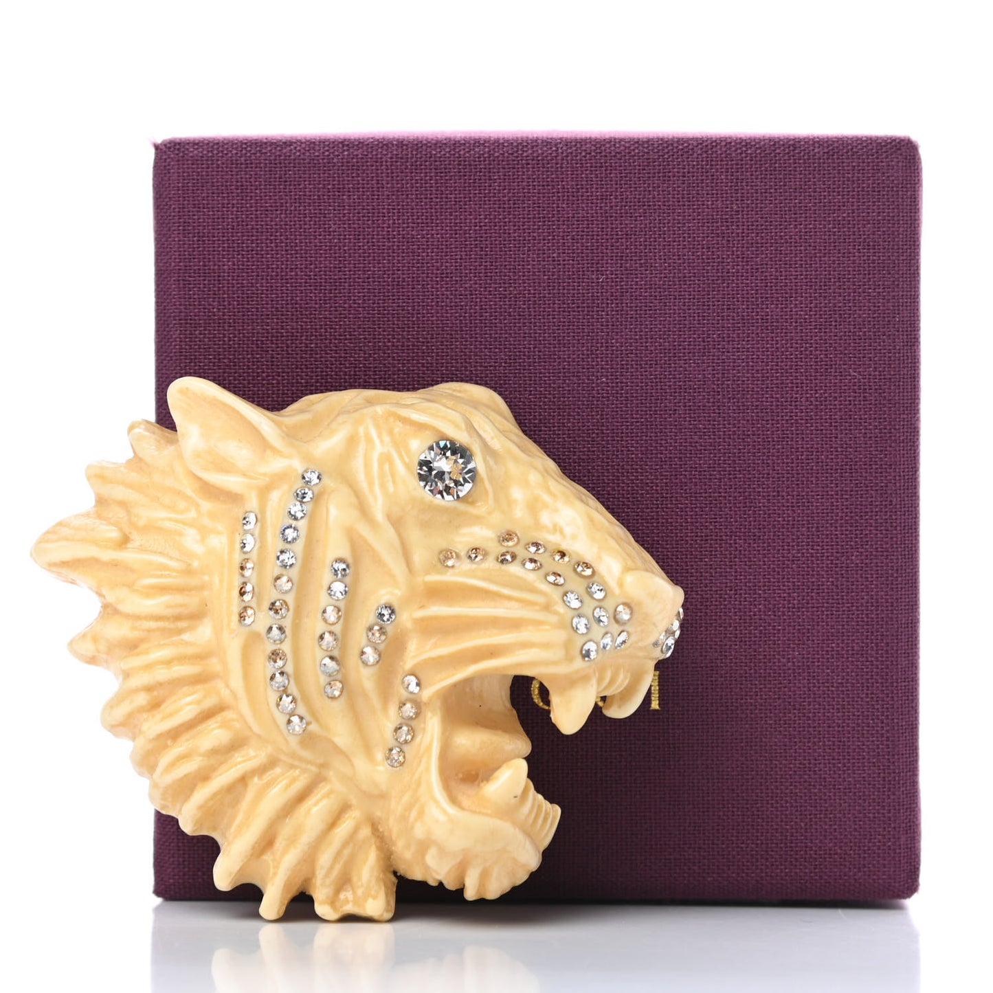 Resin Crystal Rajah Brooch Ivory