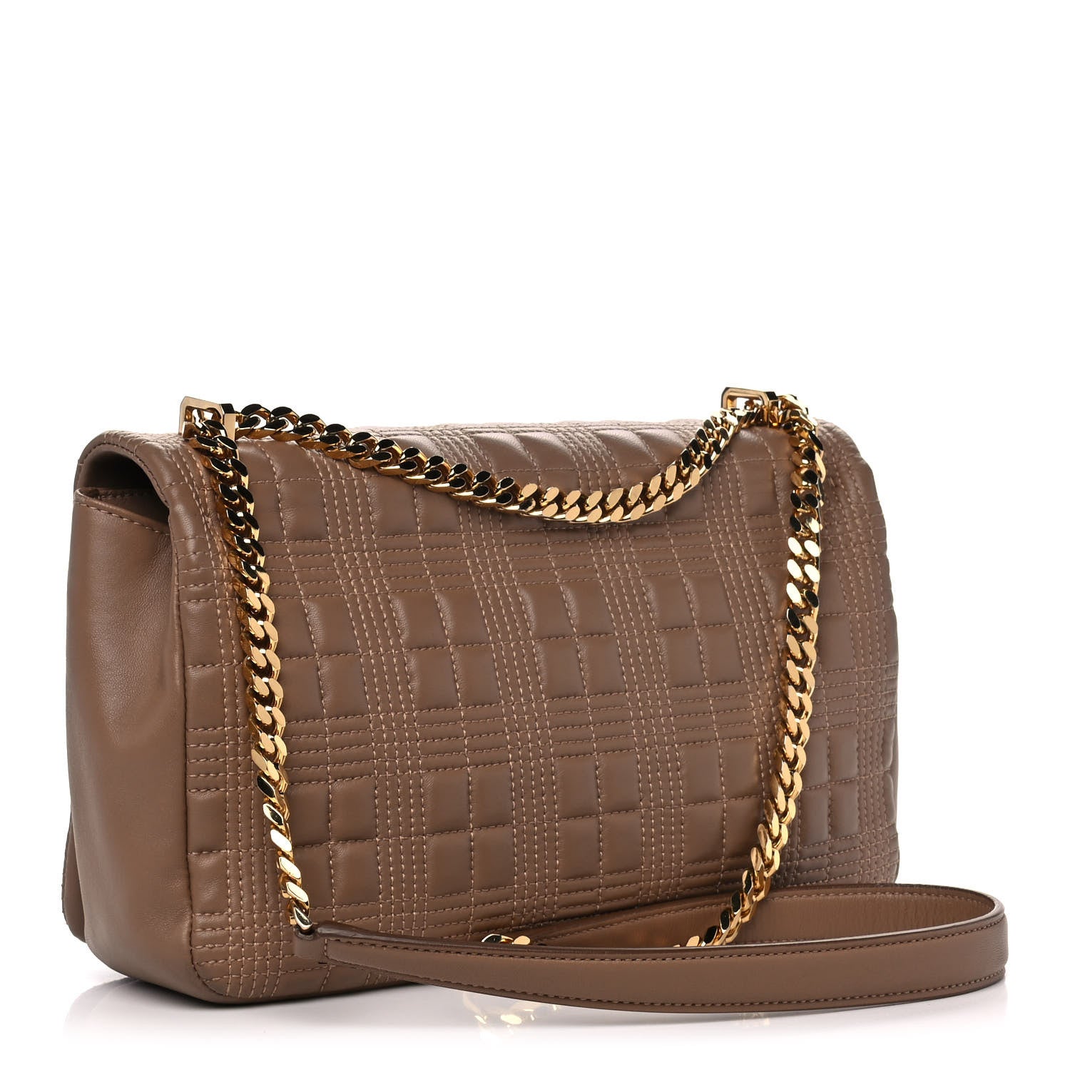 Burberry Lambskin Quilted Medium Lola Bag Camel 3 of 11