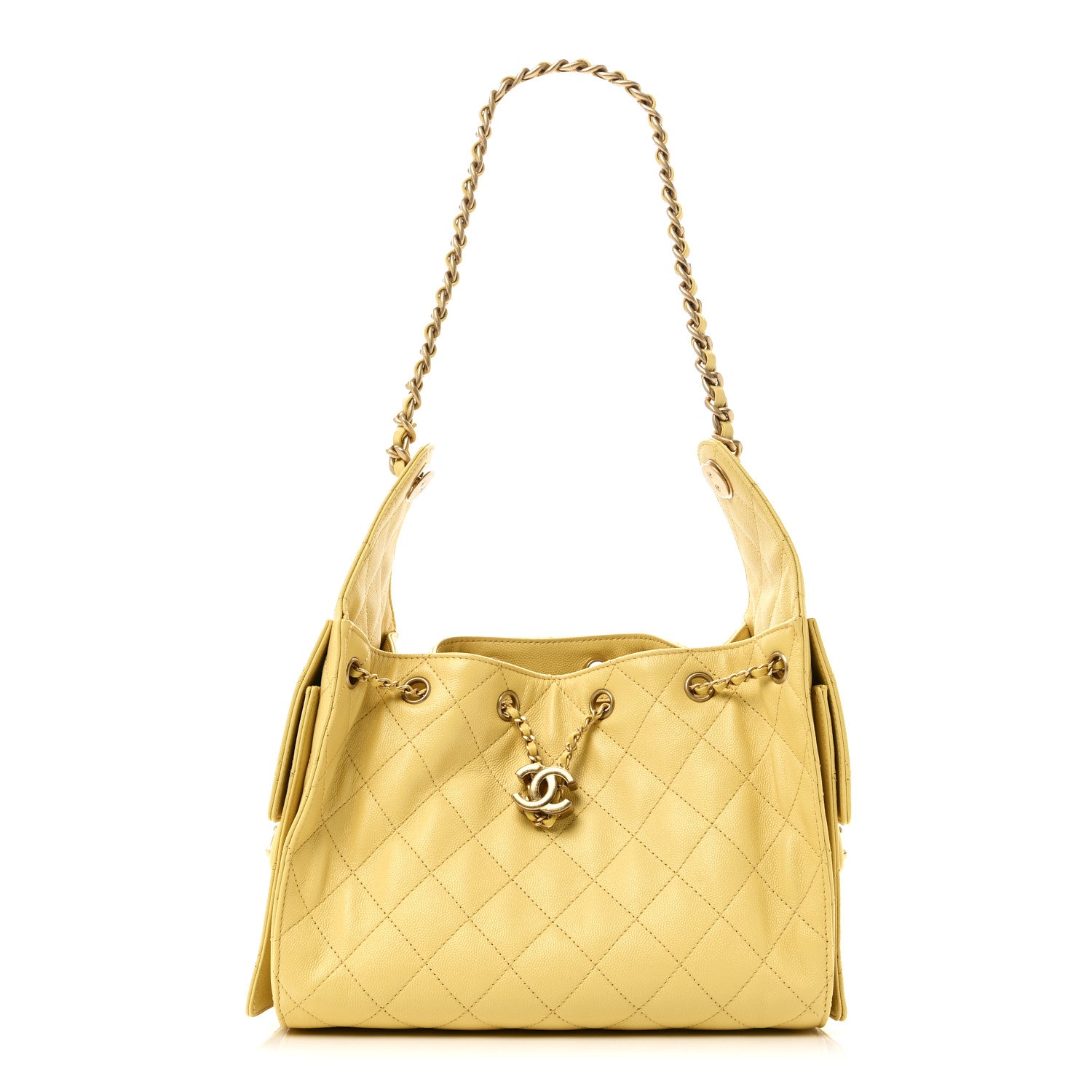 Chanel Caviar Quilted Small Chanel 25 Handbag Light Yellow 1852170