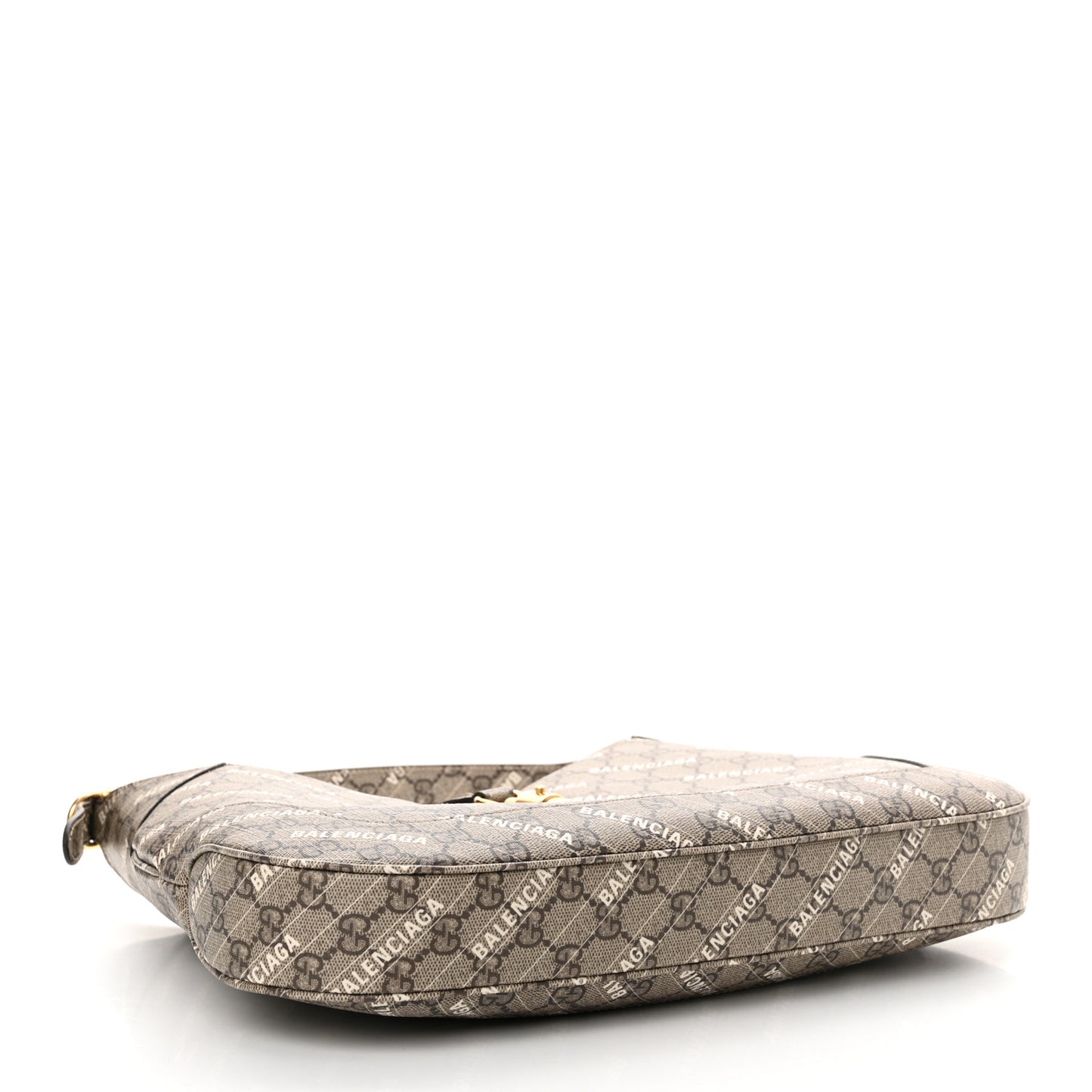 X BALENCIAGA GG Supreme Monogram Logo Print Medium Jackie 1961 Hobo Beige Ebony