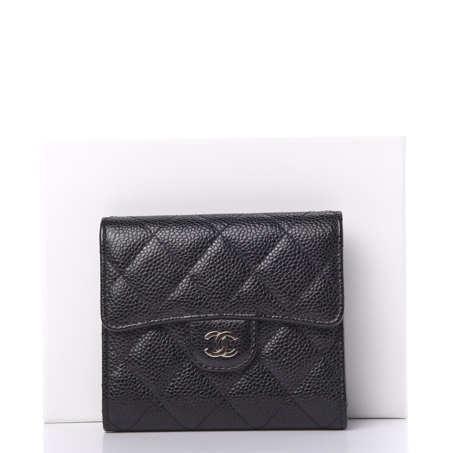 Chanel Caviar Quilted Compact Flap Wallet Black 8 of 8