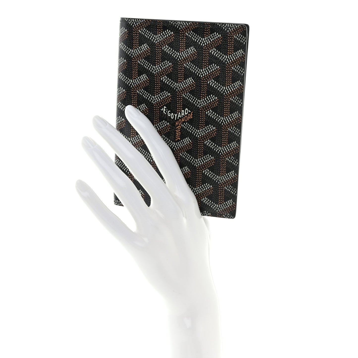 Goyardine Grenelle Passport Wallet Black Gold