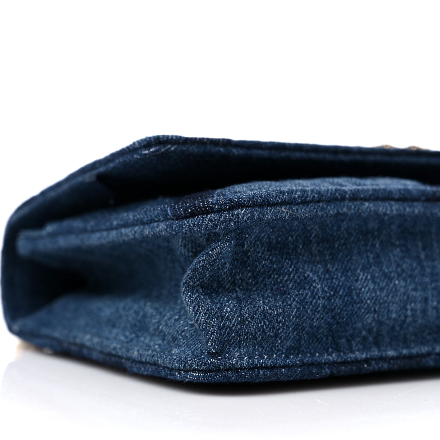 Chanel Denim Quilted Chanel 19 Wallet On Chain WOC Blue 7 of 8