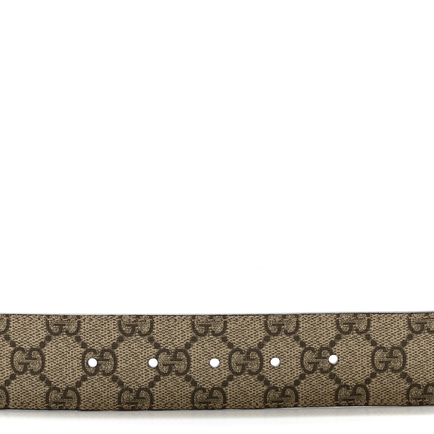 GG Supreme Monogram Selleria Calfskin Interlocking G 40mm Belt 80 32 Beige Ebony Cocoa