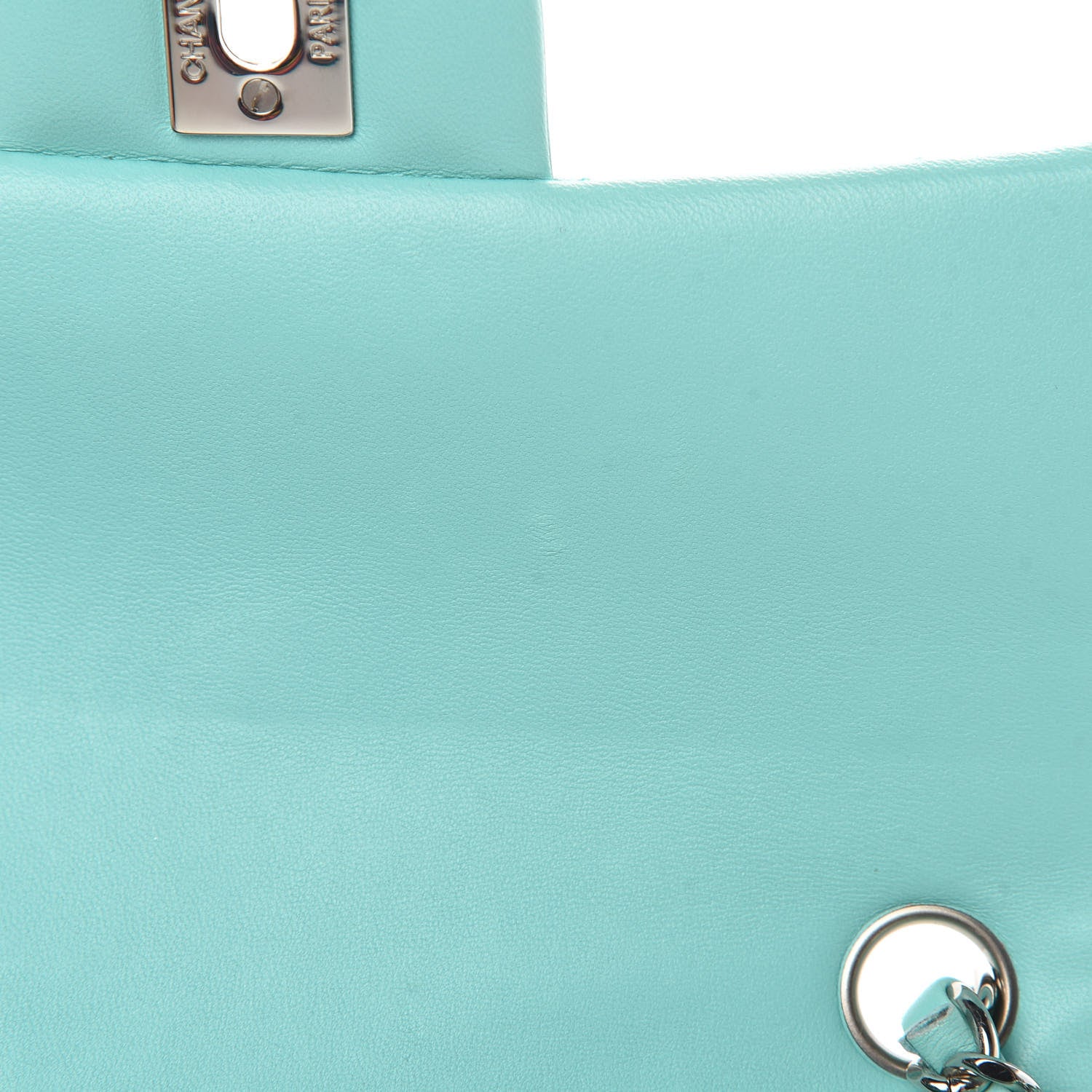 Chanel Lambskin Quilted Mini Rectangular Flap Light Blue 13 of 14