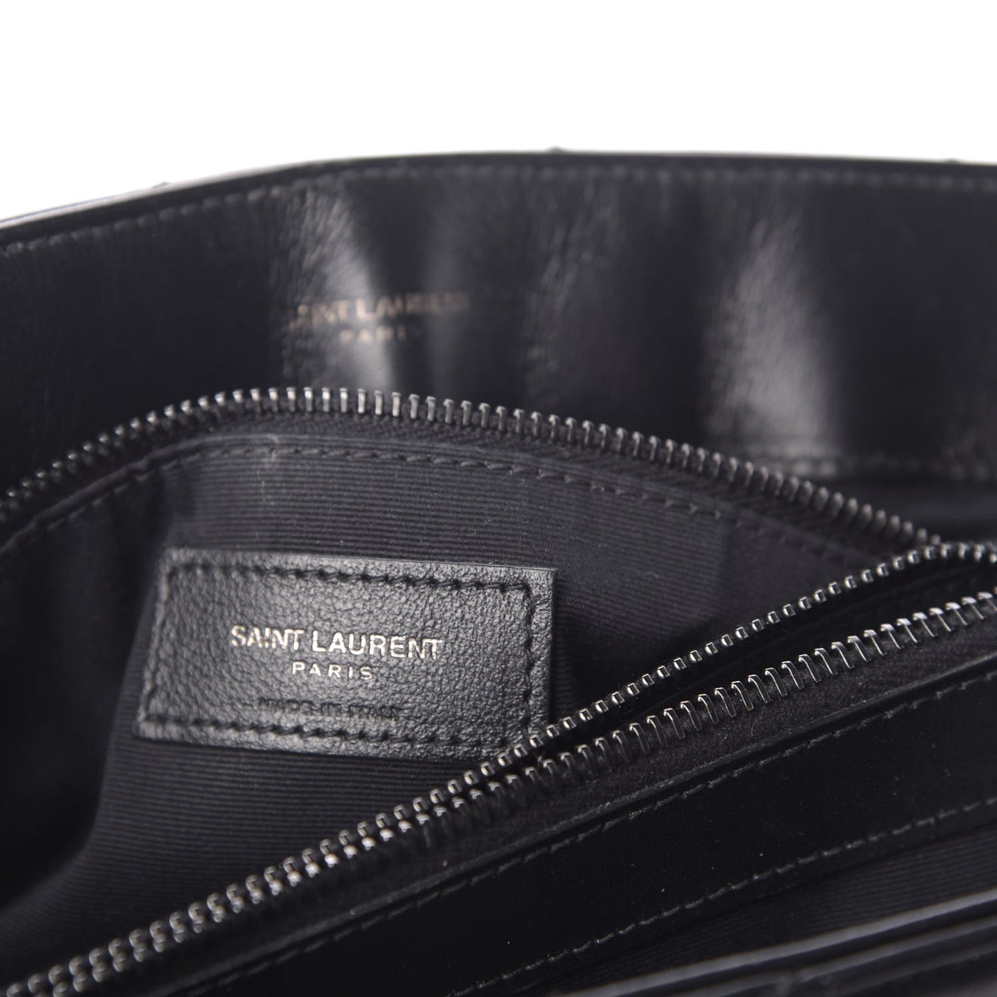 Calfskin Y Quilted Monogram Medium Loulou Chain Satchel Black