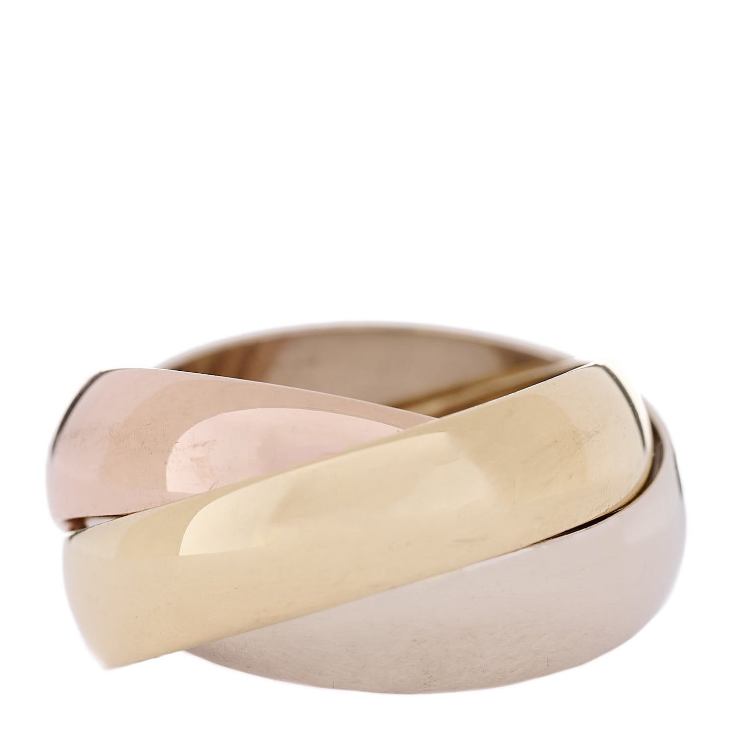 18K Pink Yellow White Gold Large Trinity Ring 50 5.25