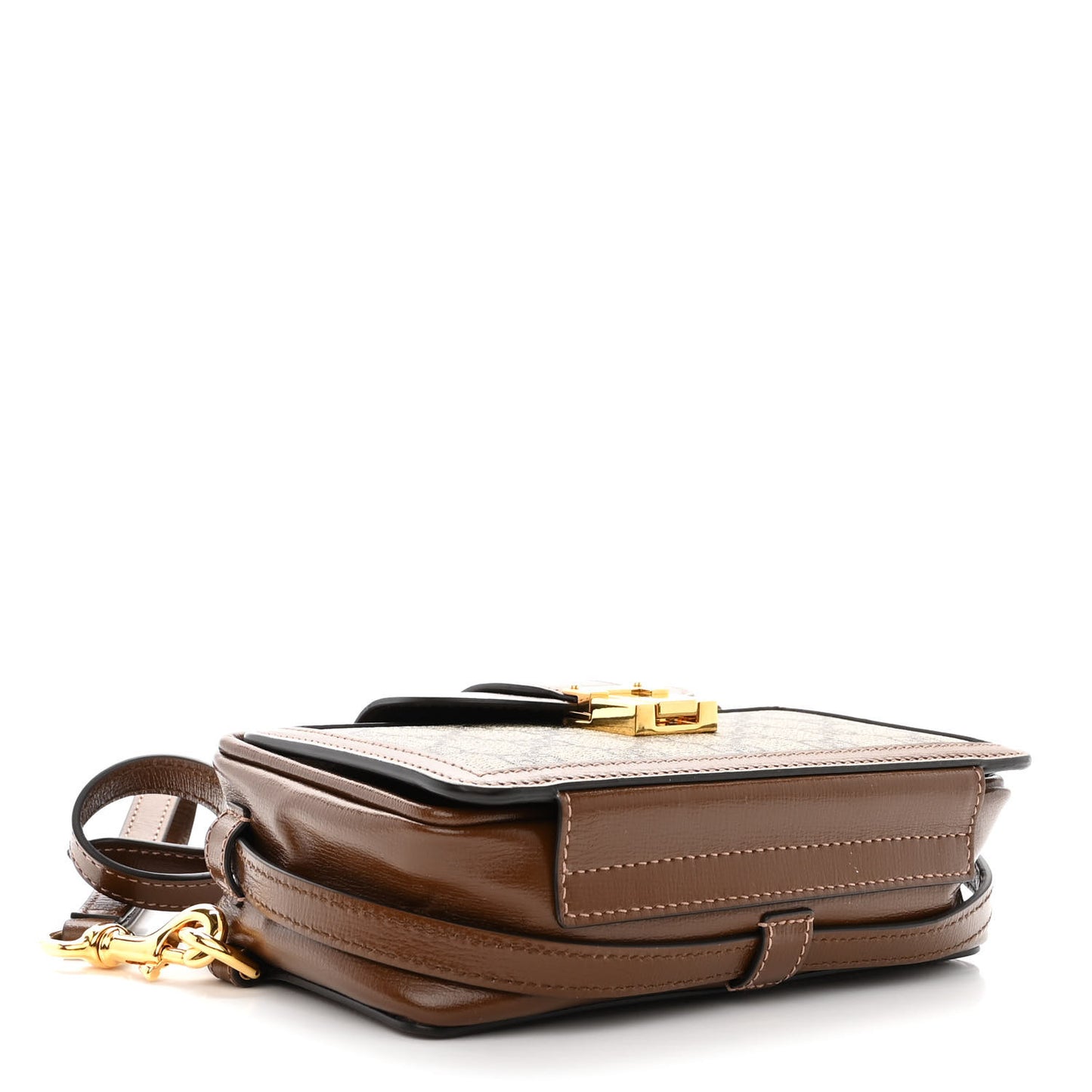 GG Supreme Monogram Mini Clasp Bag Beige Brown
