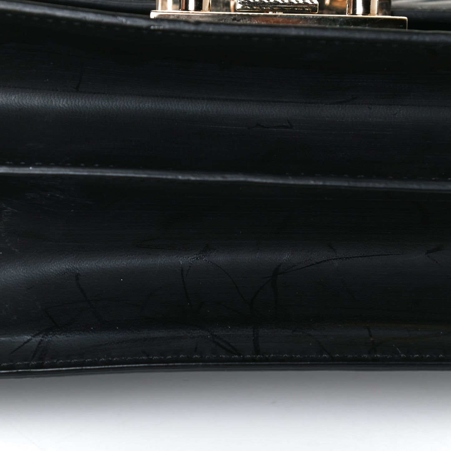 Nappa Large Diamante Flap Black