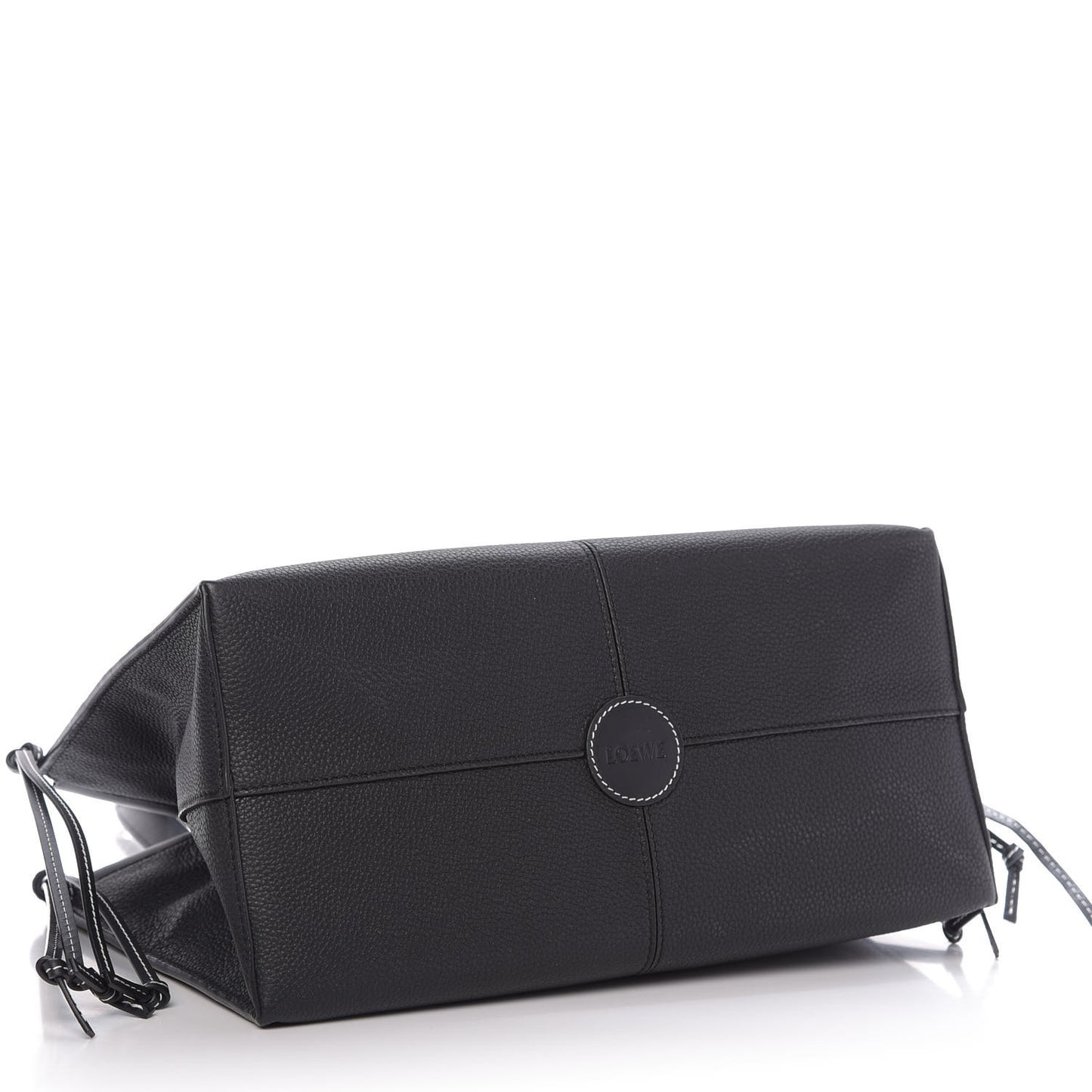 Grained Calfskin Small Cushion Tote Black