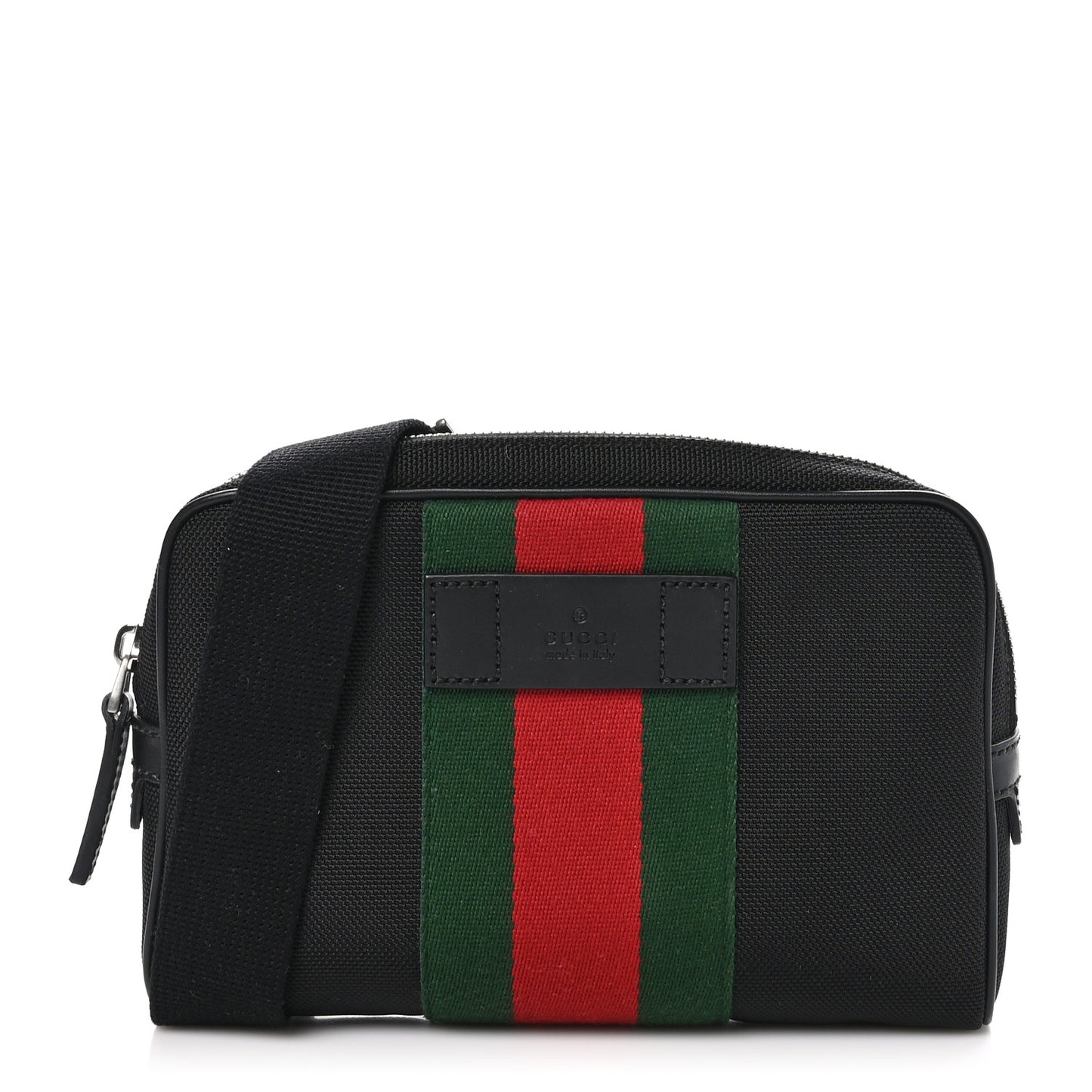Canvas Web Slim Belt Bag Black