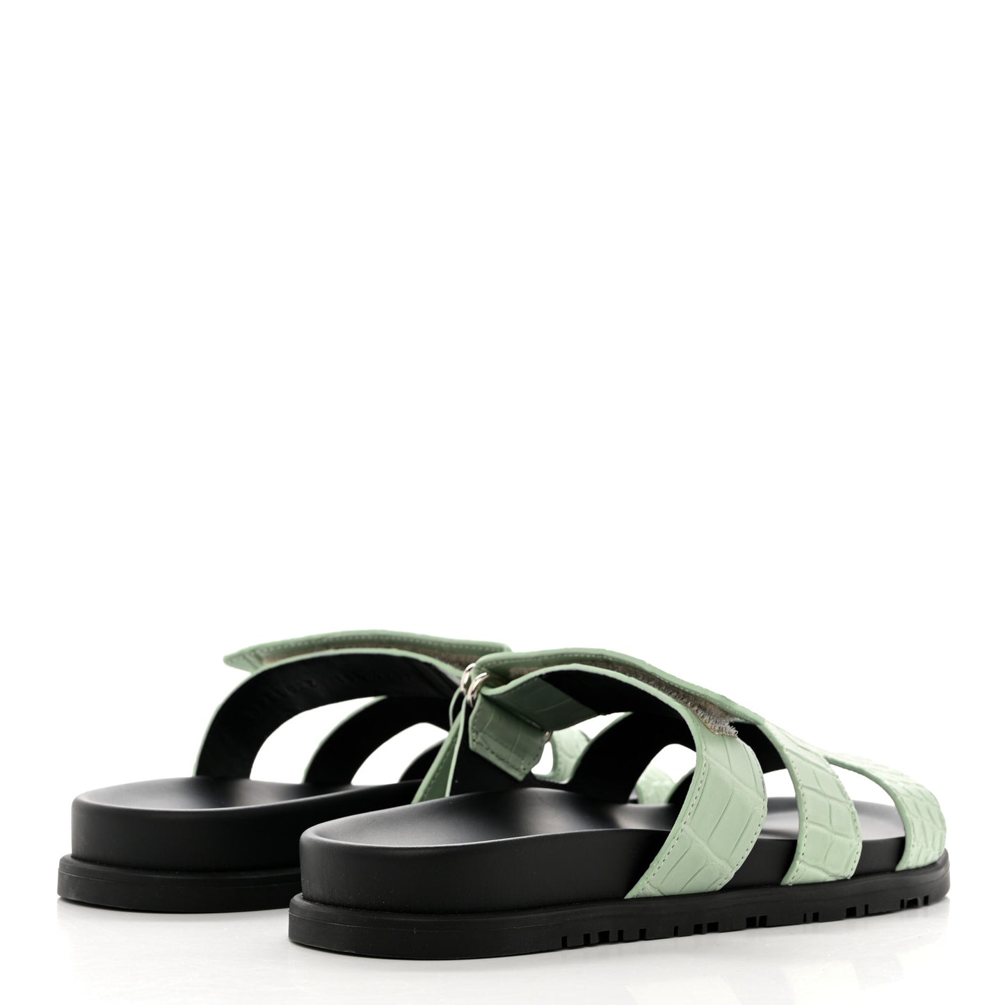 Matte Alligator Womens Chypre Sandals 38.5 Vert D'eau