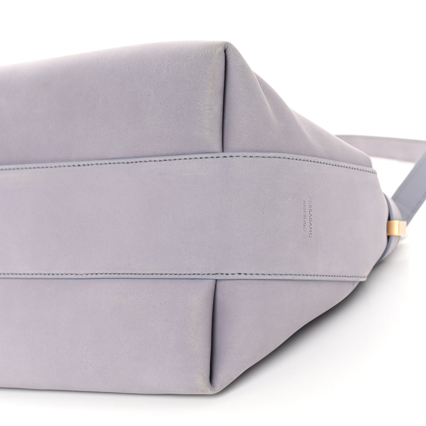 Calfskin Large Hug Pouch Fog Gray