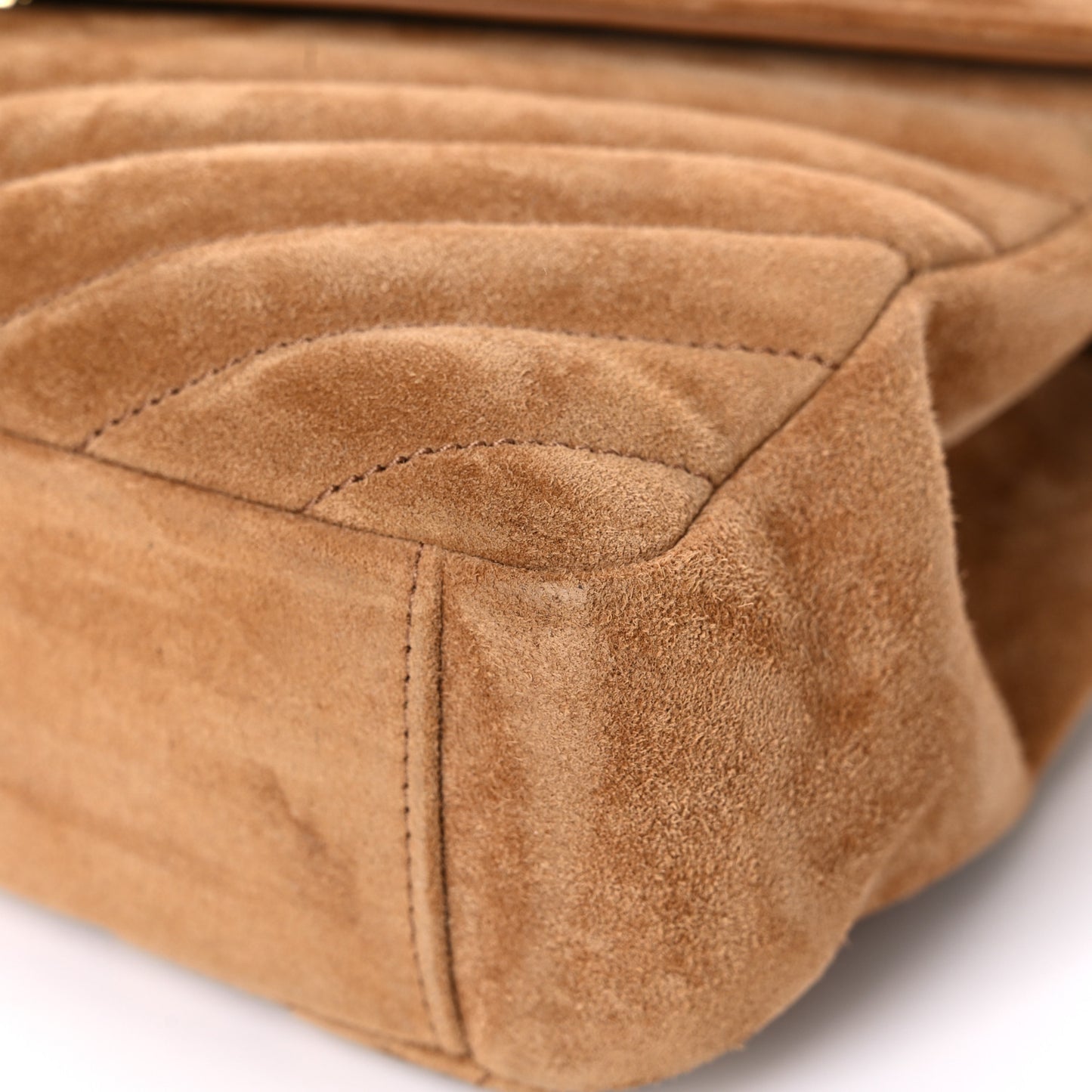 Suede Matelasse Chevron Monogram Medium College Bag Cinnamon