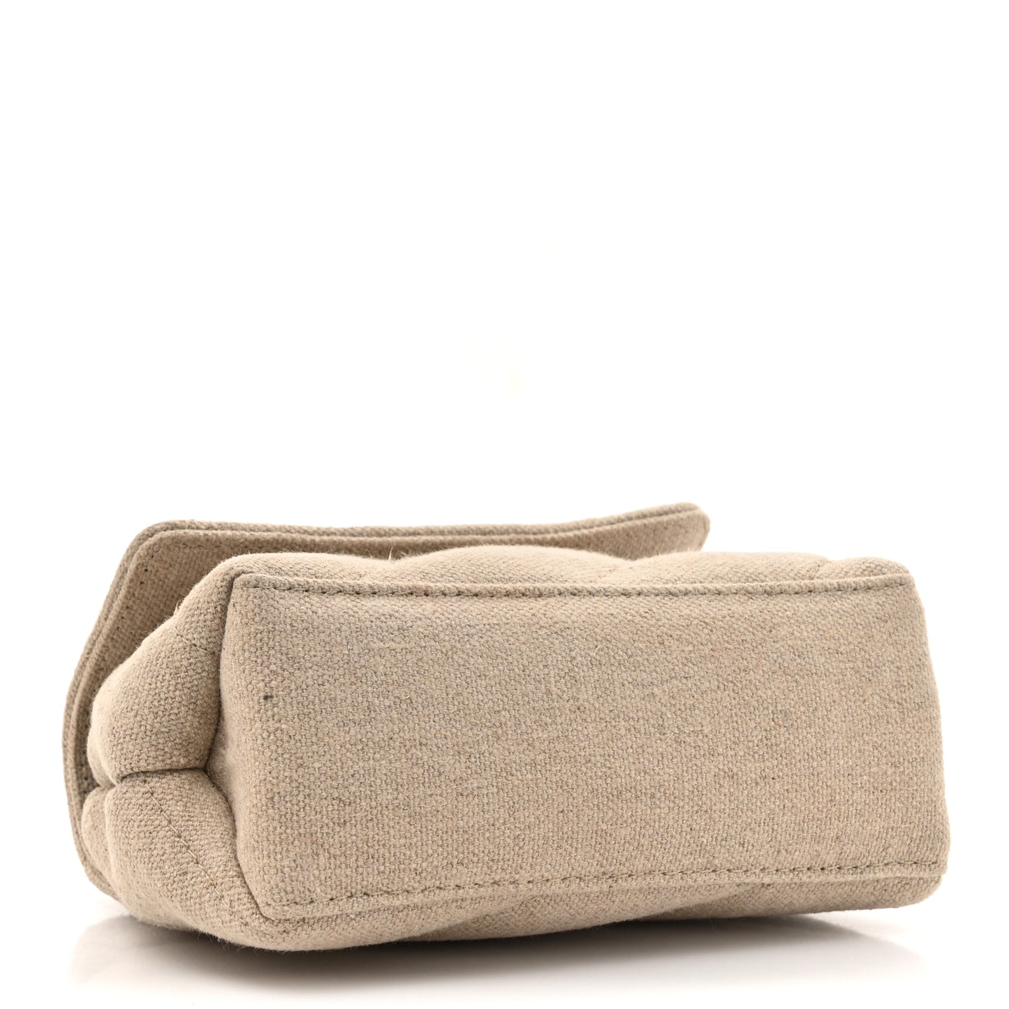 Linen Diagonal Quilted Jackhammer 17 Shoulder Bag Beige