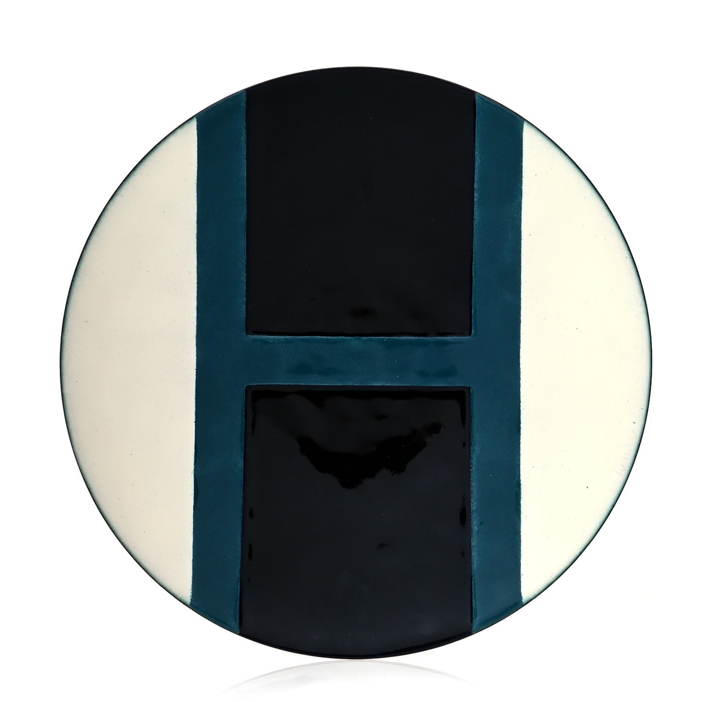 Enameled Copper Sialk Round Centerpiece Encre