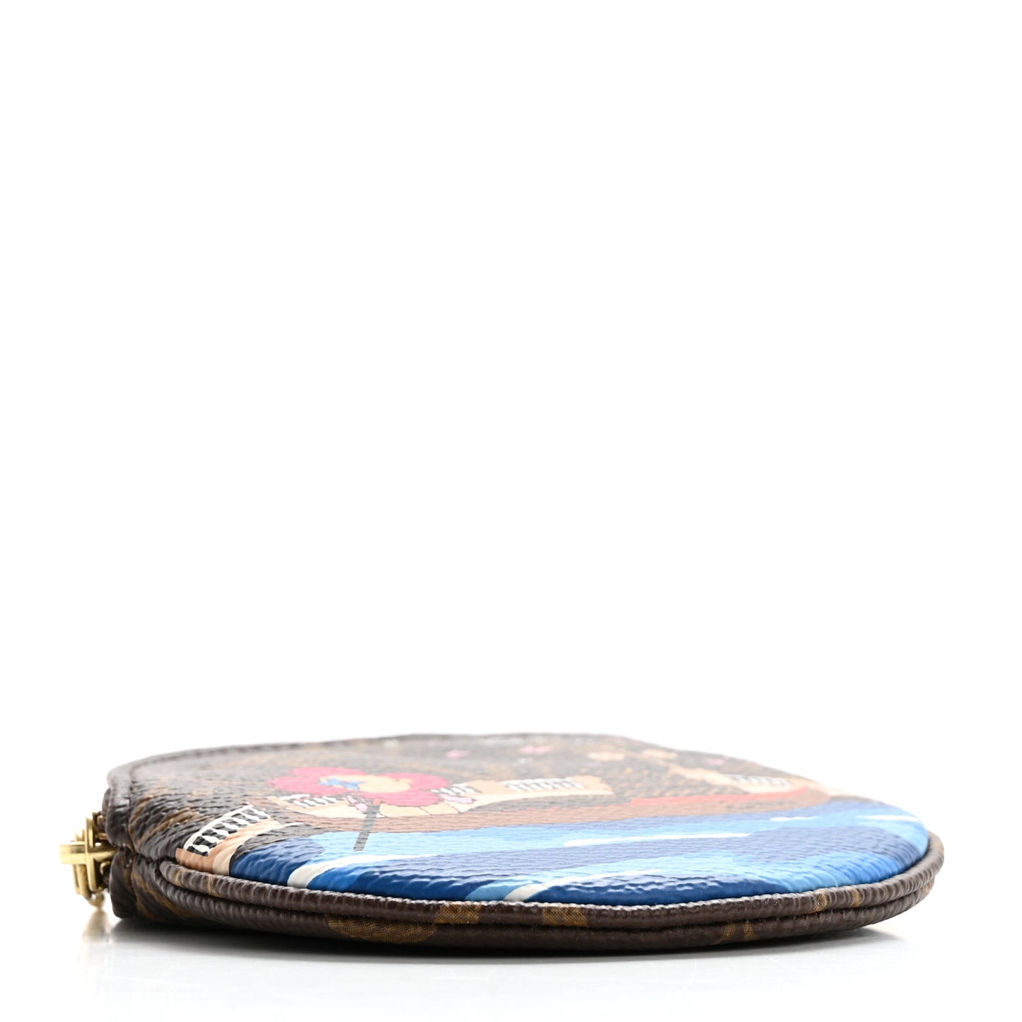 Monogram 2019 Christmas Animation Round Coin Purse Blue