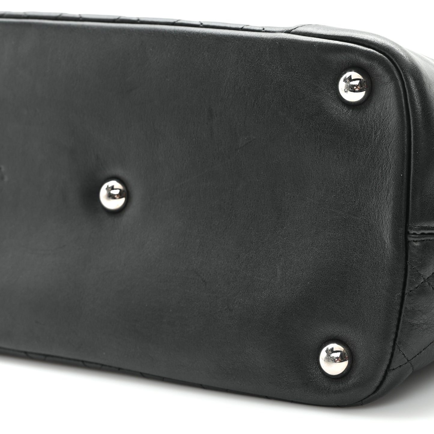 Calfskin Quilted Large Cambon Tote Black