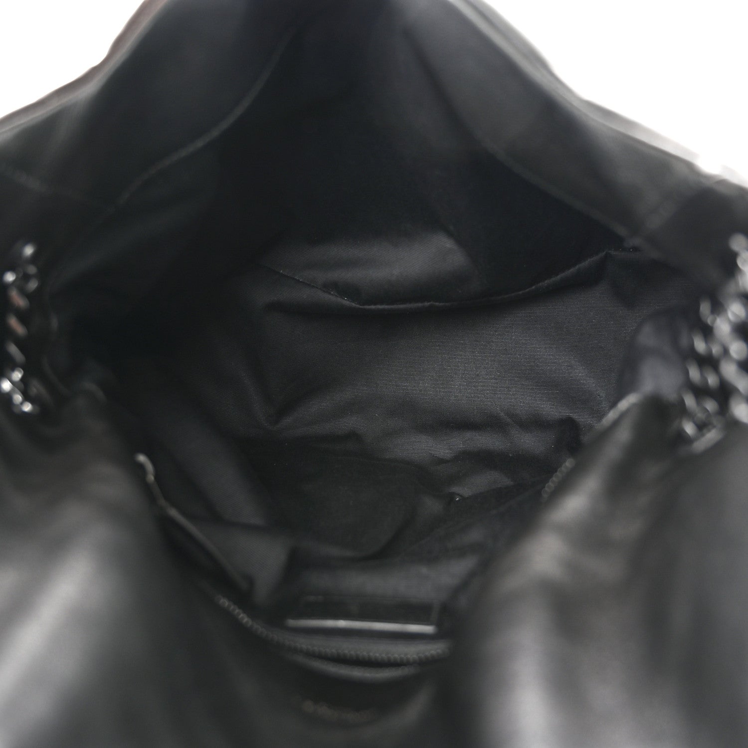 Saint Laurent Lambskin Quilted Monogram Monochrome Medium Loulou Puffer Chain Satchel Black 5 of 11