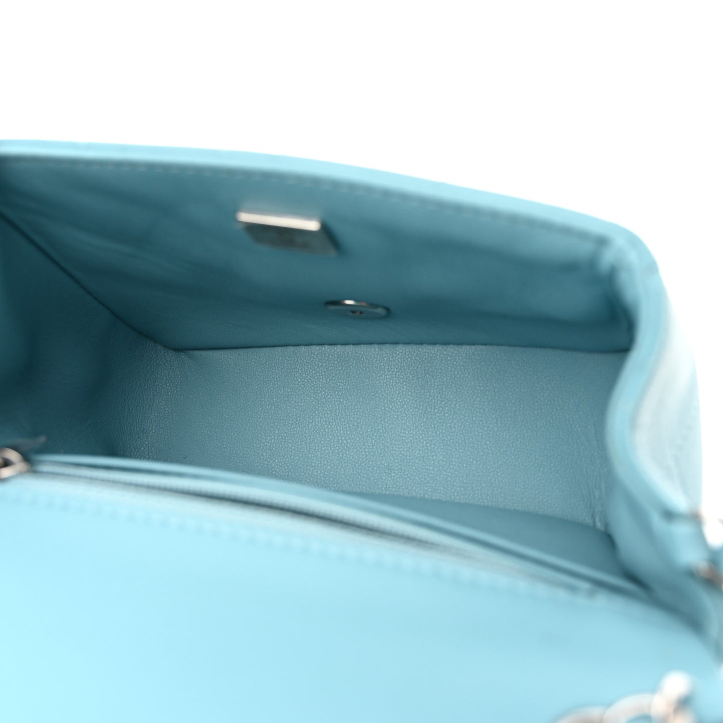 Lambskin Quilted Mini Square Flap Light Blue
