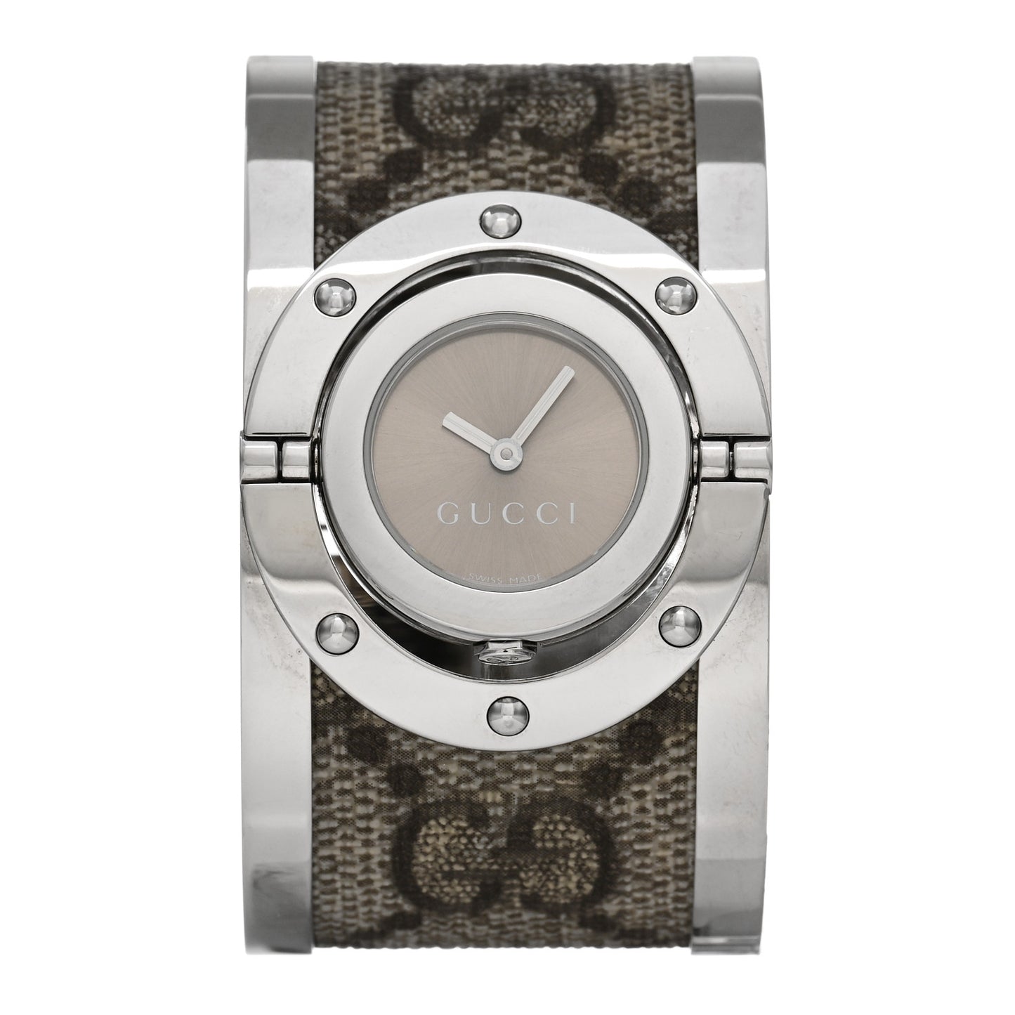 Stainless Steel Canvas 33mm Twirl Monogram Quartz Watch Brown