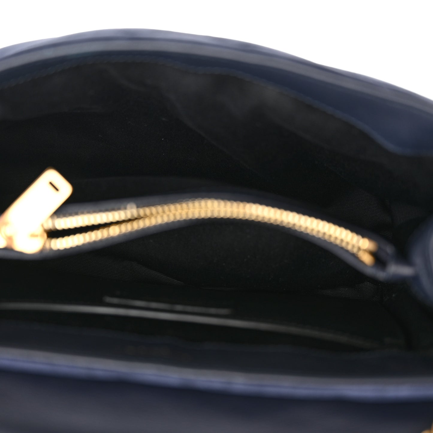 Suede Calfskin Y Quilted Monogram Small Loulou Chain Satchel Deep Marine