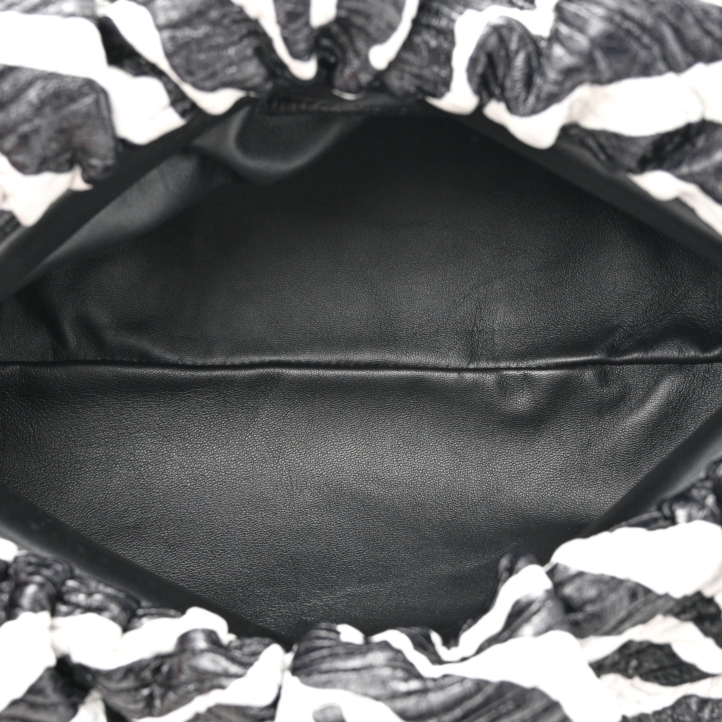 Nappa Zebra Print The Pouch Oversized Clutch White Black