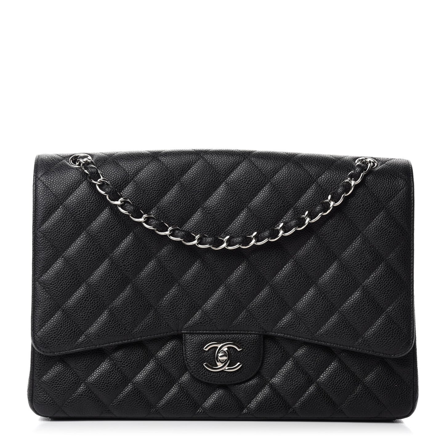 Caviar Quilted Maxi Single Flap Black