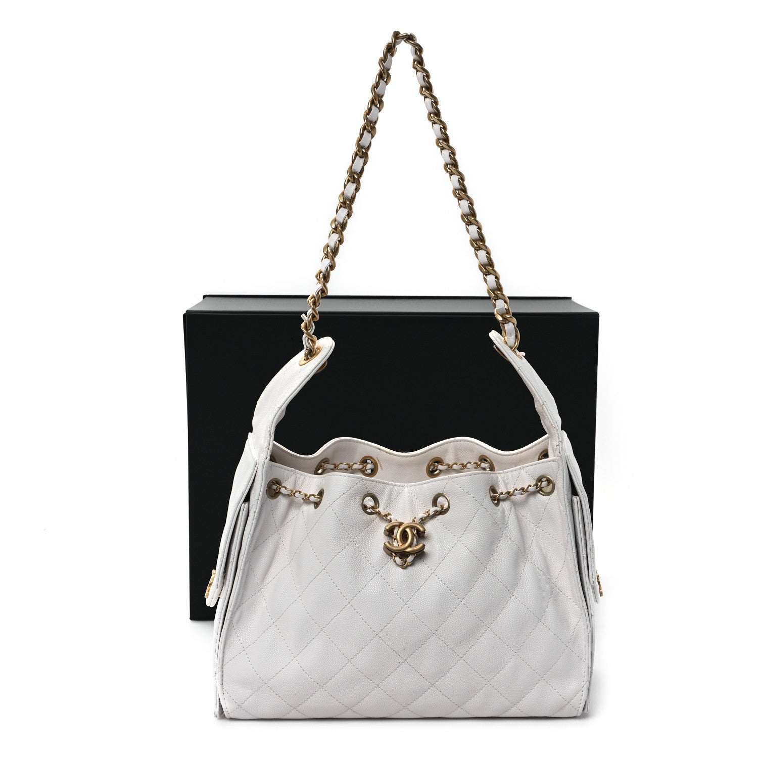 Chanel Caviar Quilted Small Chanel 25 Handbag White 12 of 12