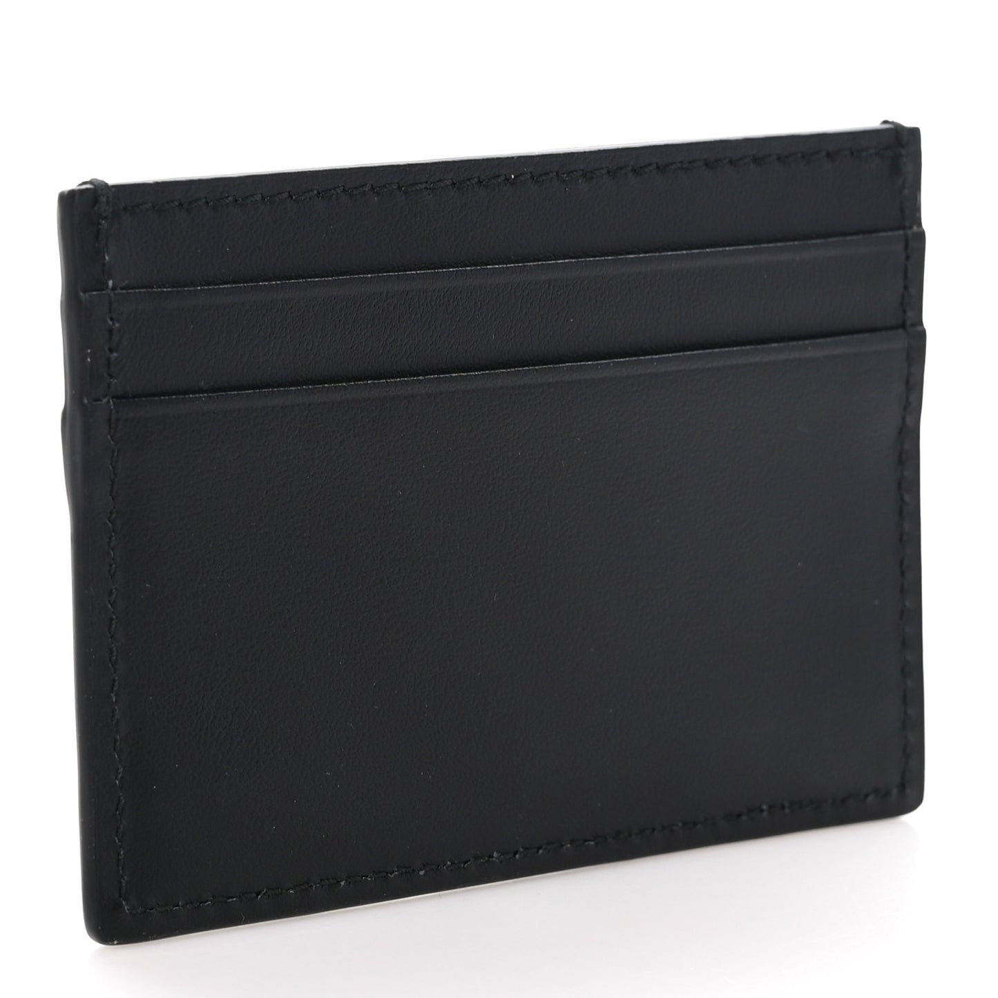 Plutone Calfskin Logo Card Holder Black